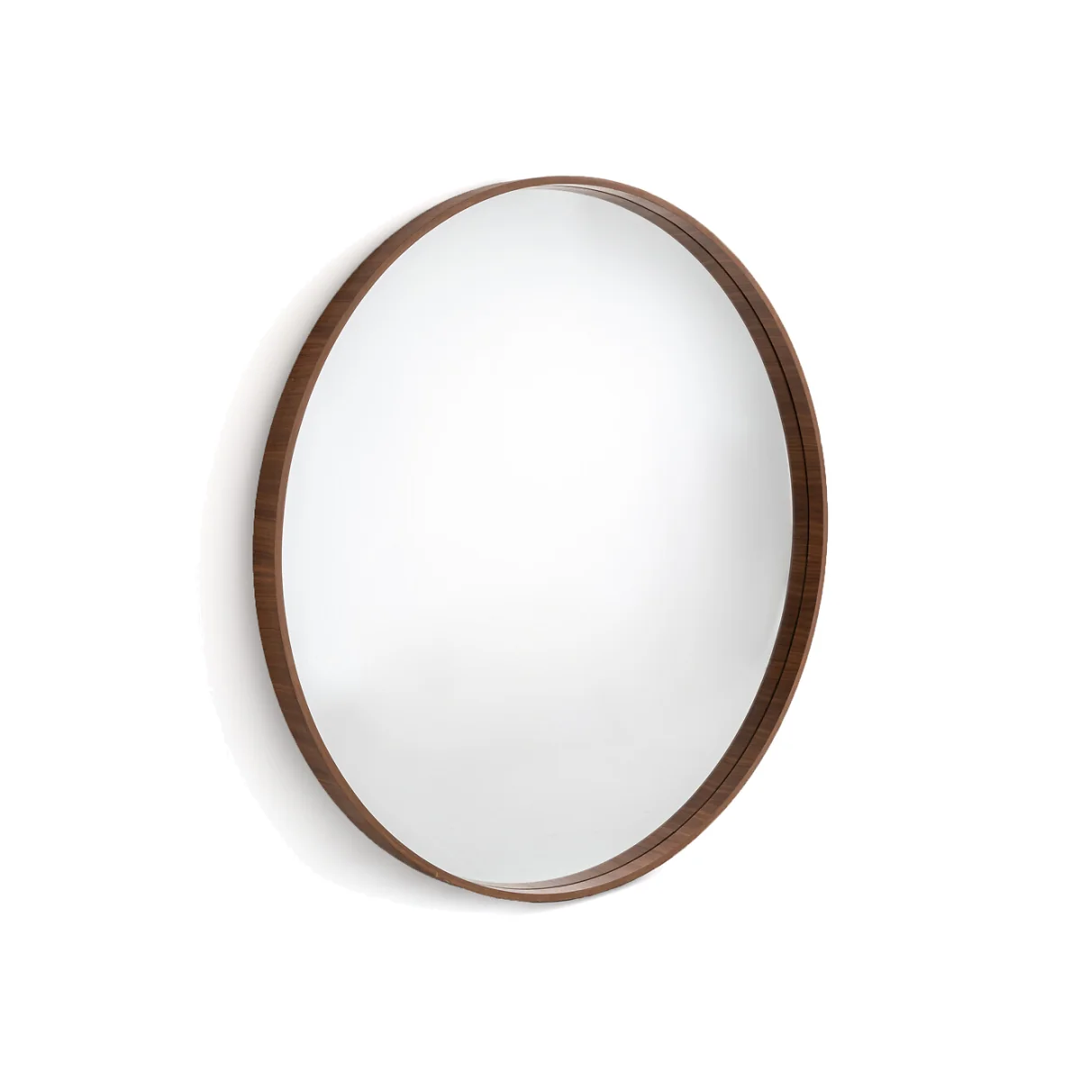 Alaria Round Mirror with Walnut Frame, Diameter 100cm – image 1