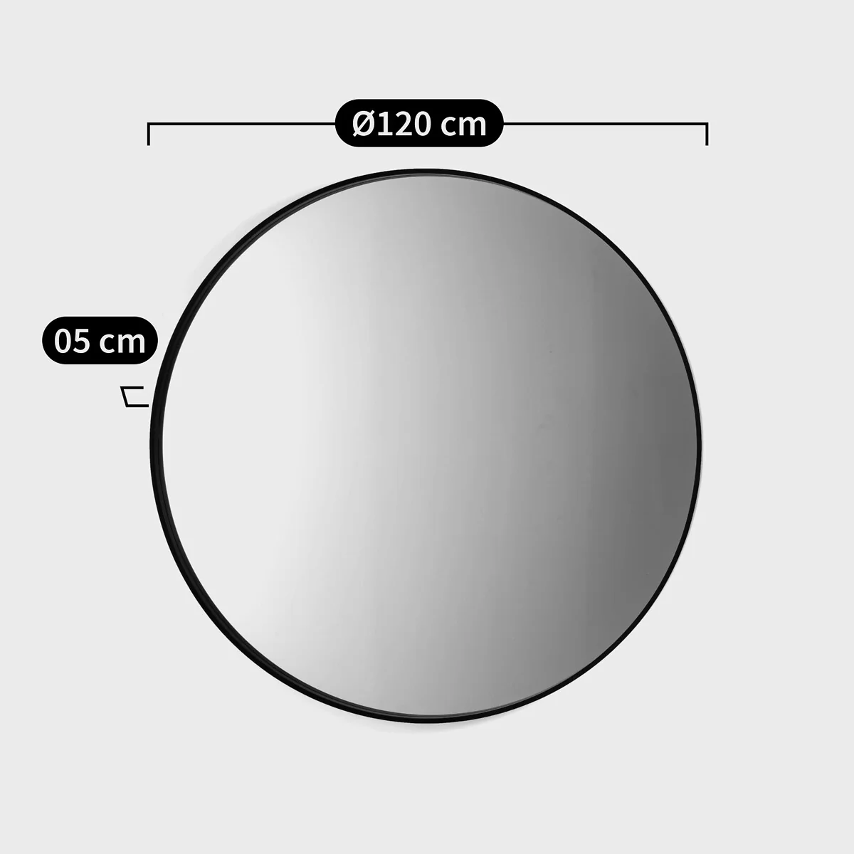 Alaria 120cm Diameter Round Black Mirror – image 3
