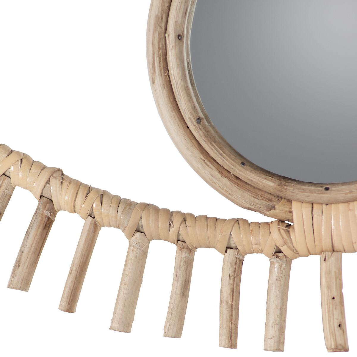 45cm Eye Shaped Rattan Mirror – image 2