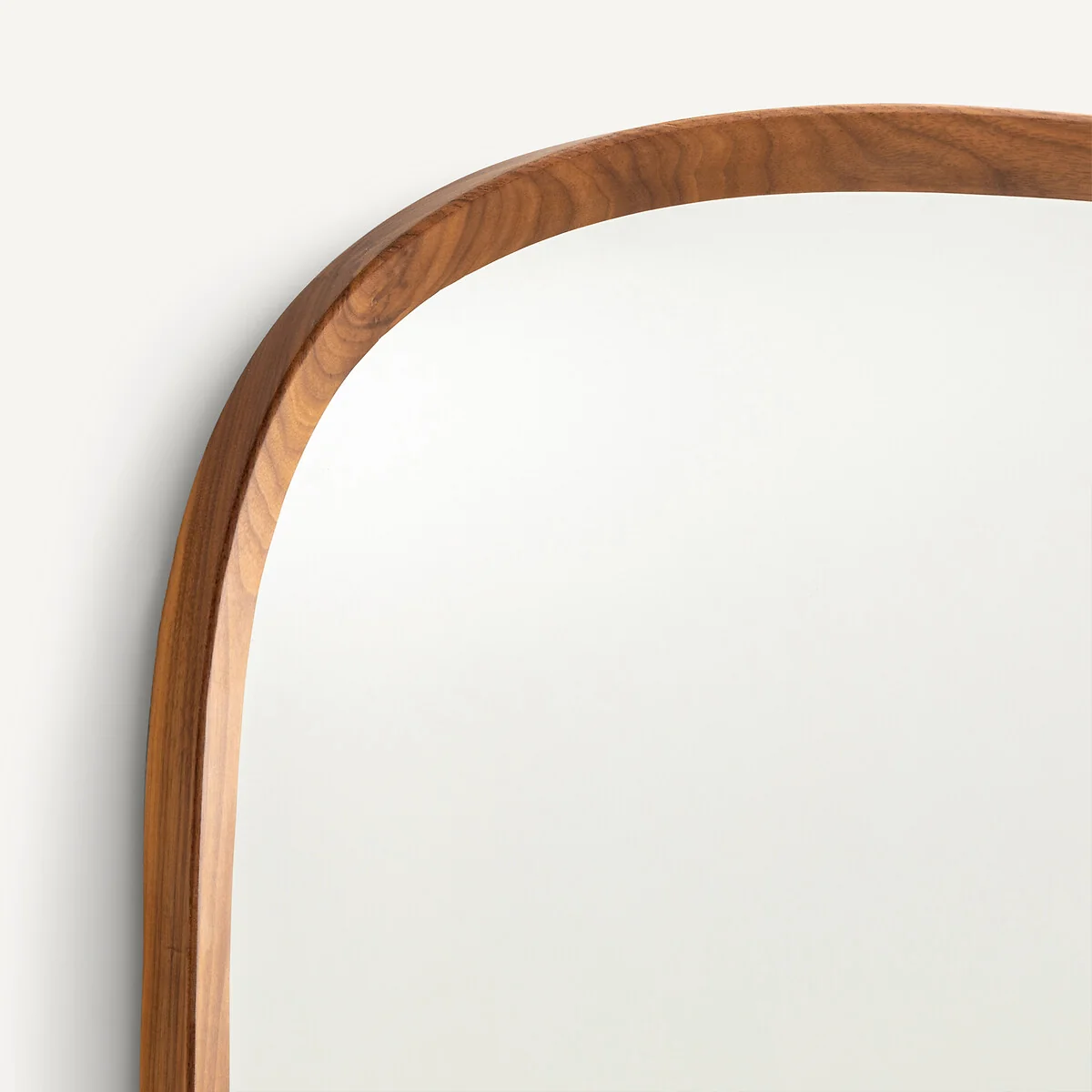Orion 60cm High Solid Walnut Rounded Square Mirror – image 3