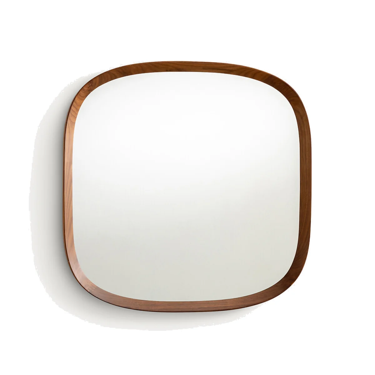 Orion 60cm High Solid Walnut Rounded Square Mirror – image 1