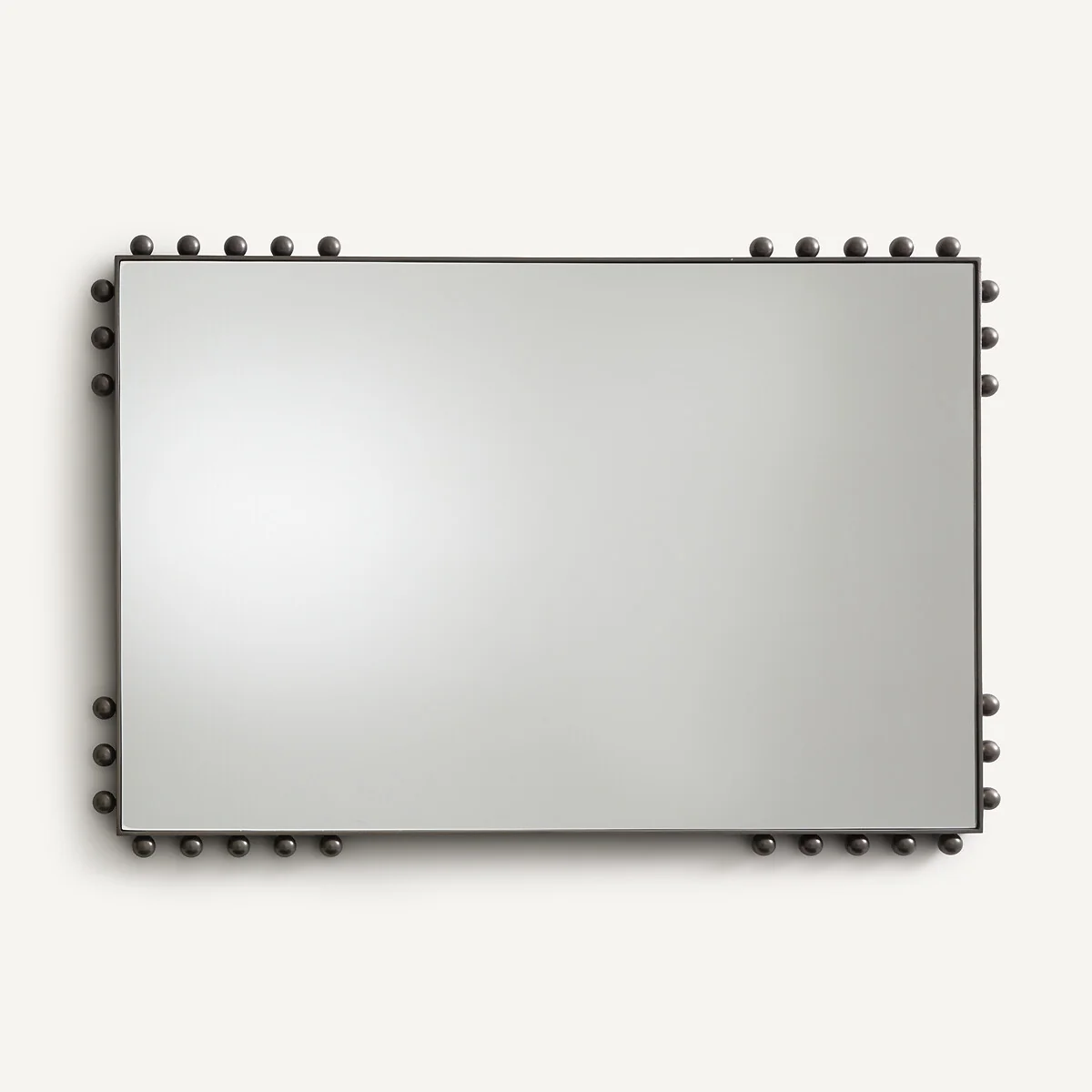 Arama Mirror with Nickel Lacquer Finish and Beaded Edging, H96cm – image 4