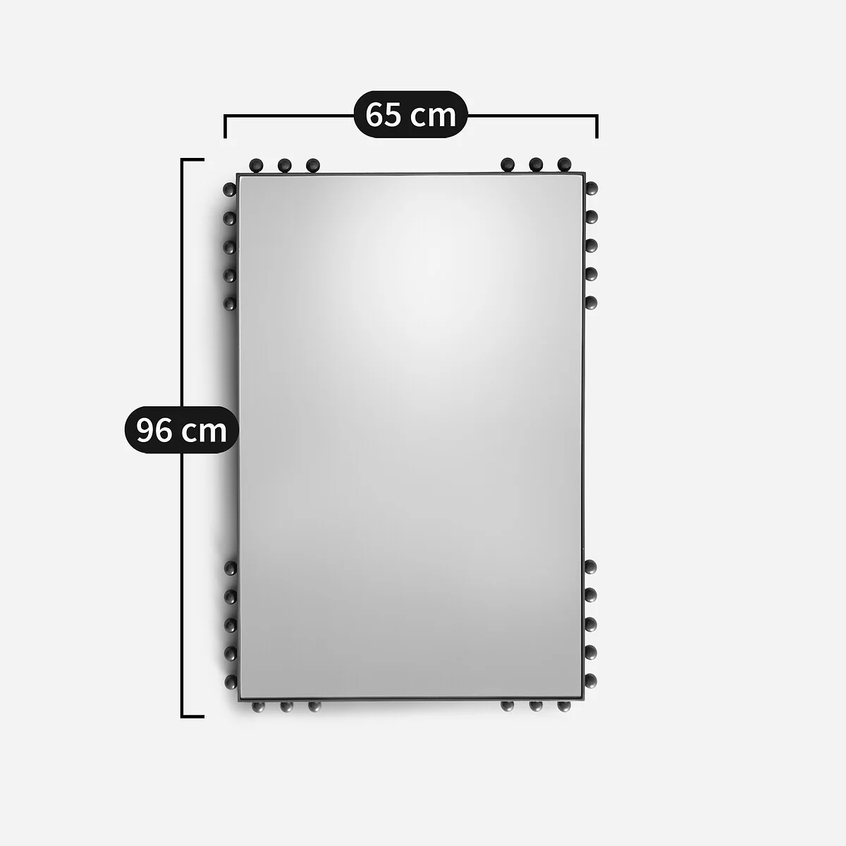 Arama Mirror with Nickel Lacquer Finish and Beaded Edging, H96cm – image 7