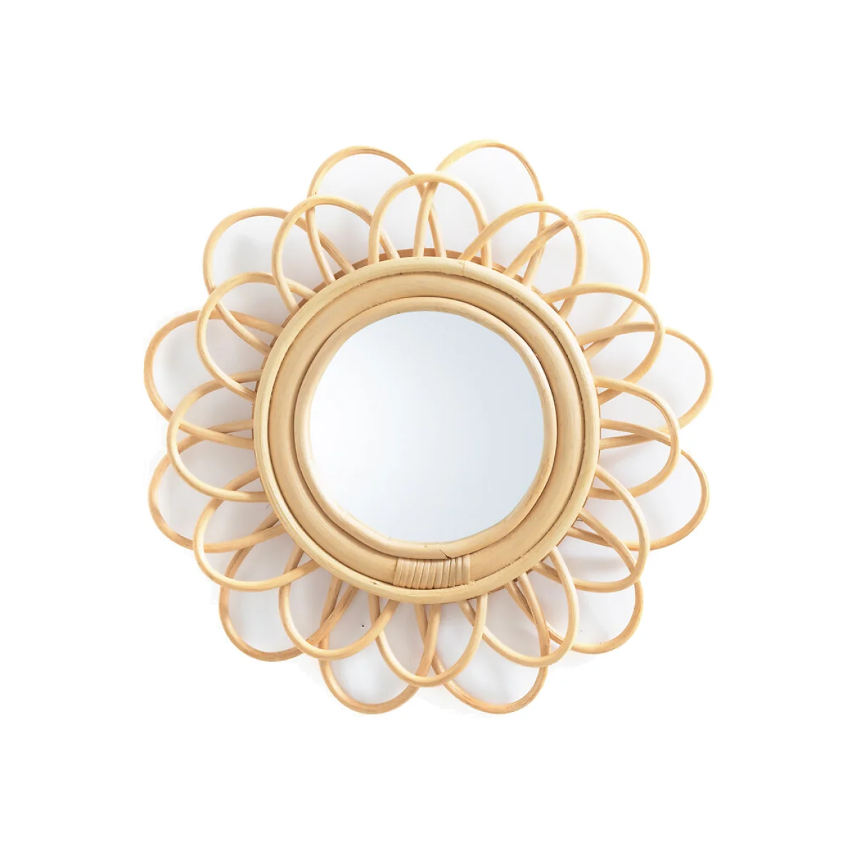 Nogu Double Flower Rattan Mirror, Diameter 35cm – image 1