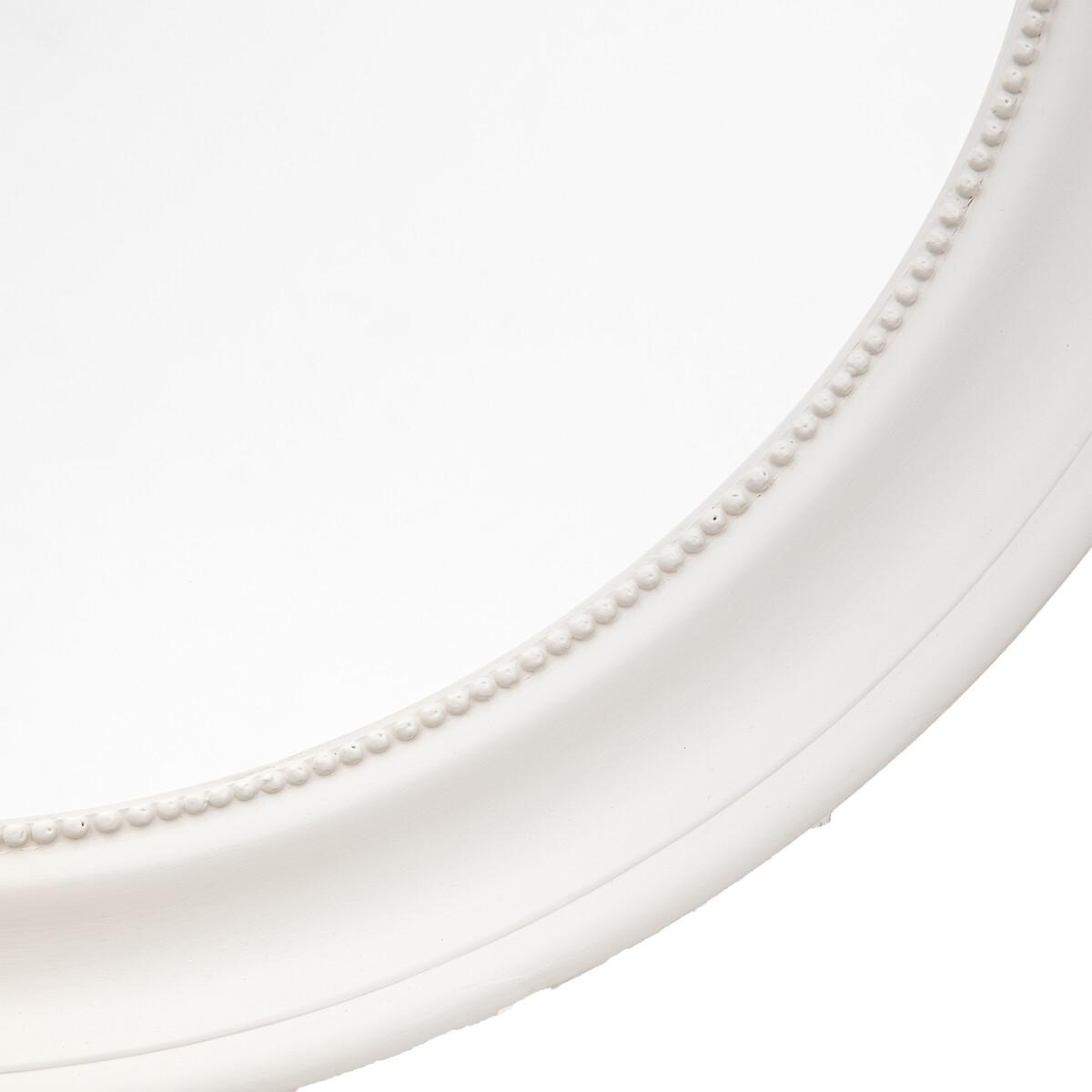 80cm Stone Wood Round Mirror – image 2