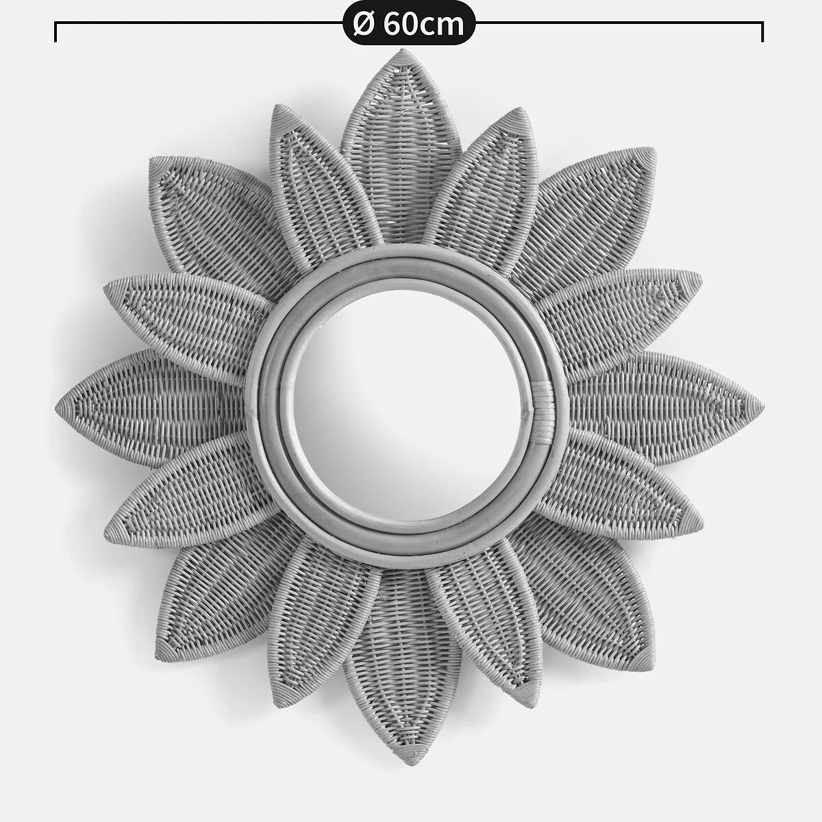 Nogu Floral 60cm Diameter Rattan Mirror – image 5