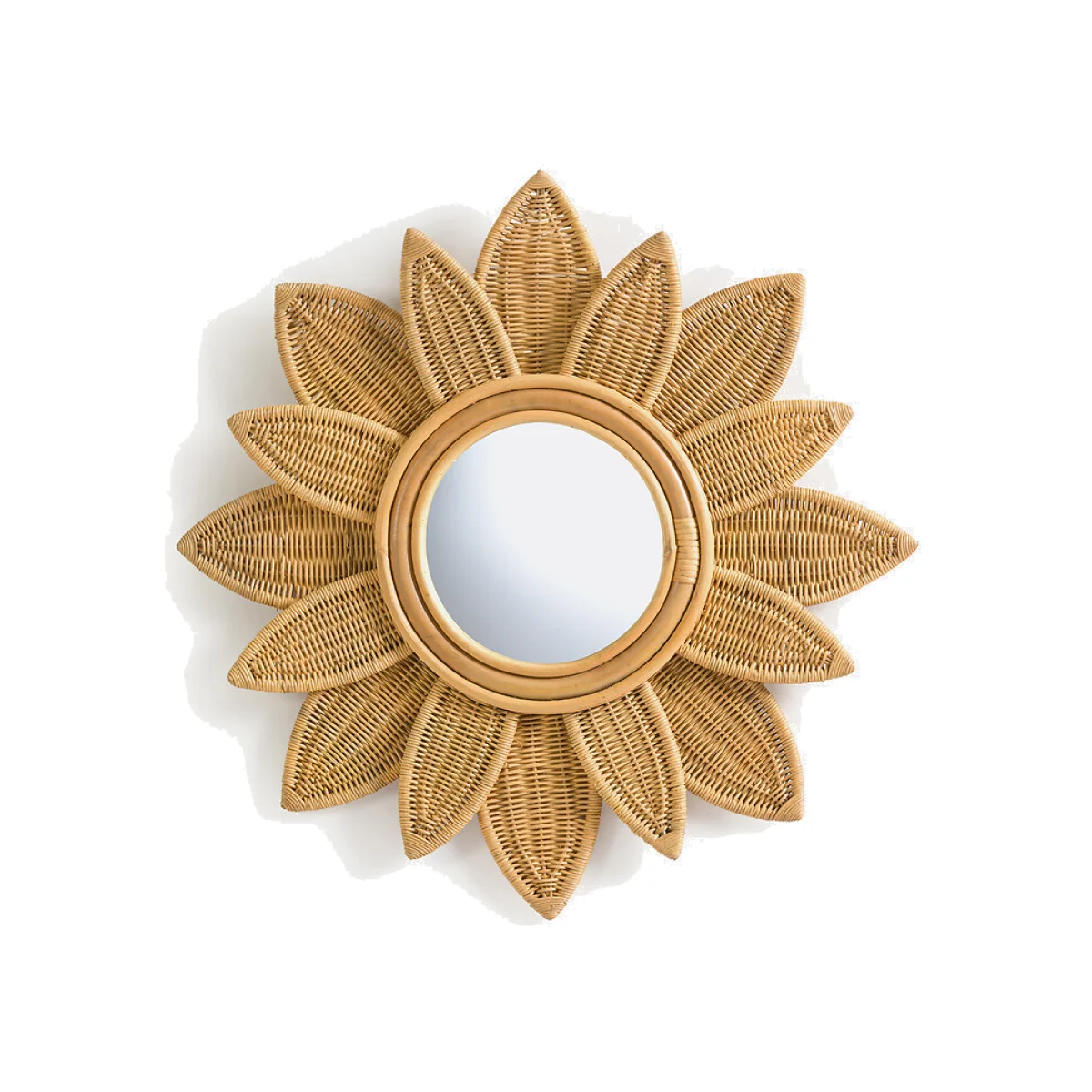 Nogu Floral 60cm Diameter Rattan Mirror – image 1