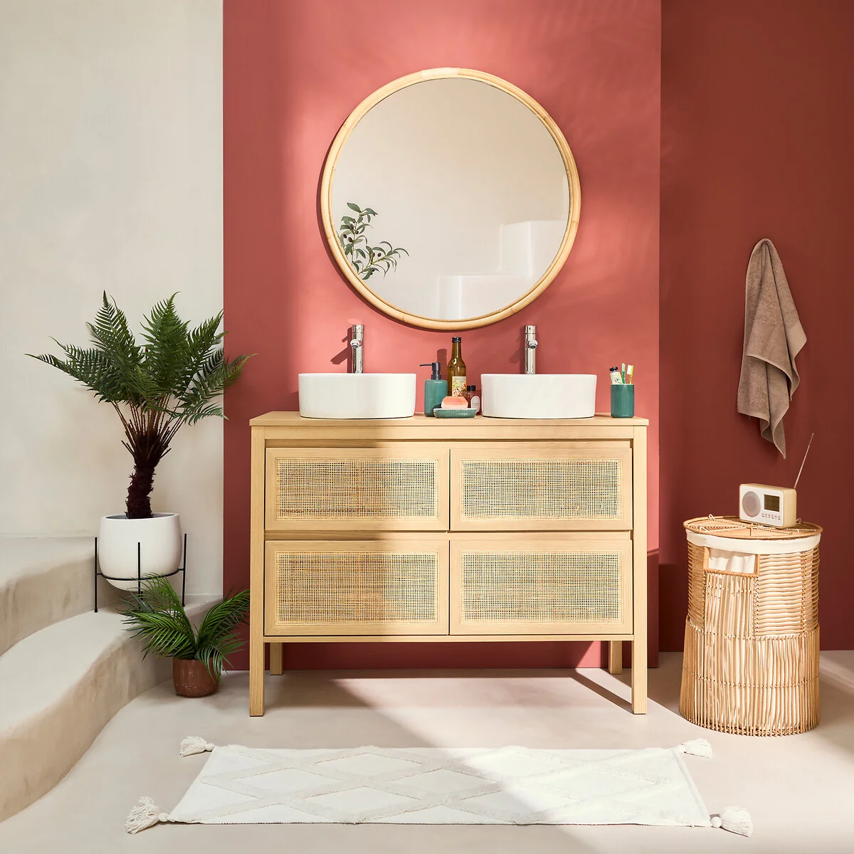 Nogu 90cm Diameter Round Rattan Mirror – image 3