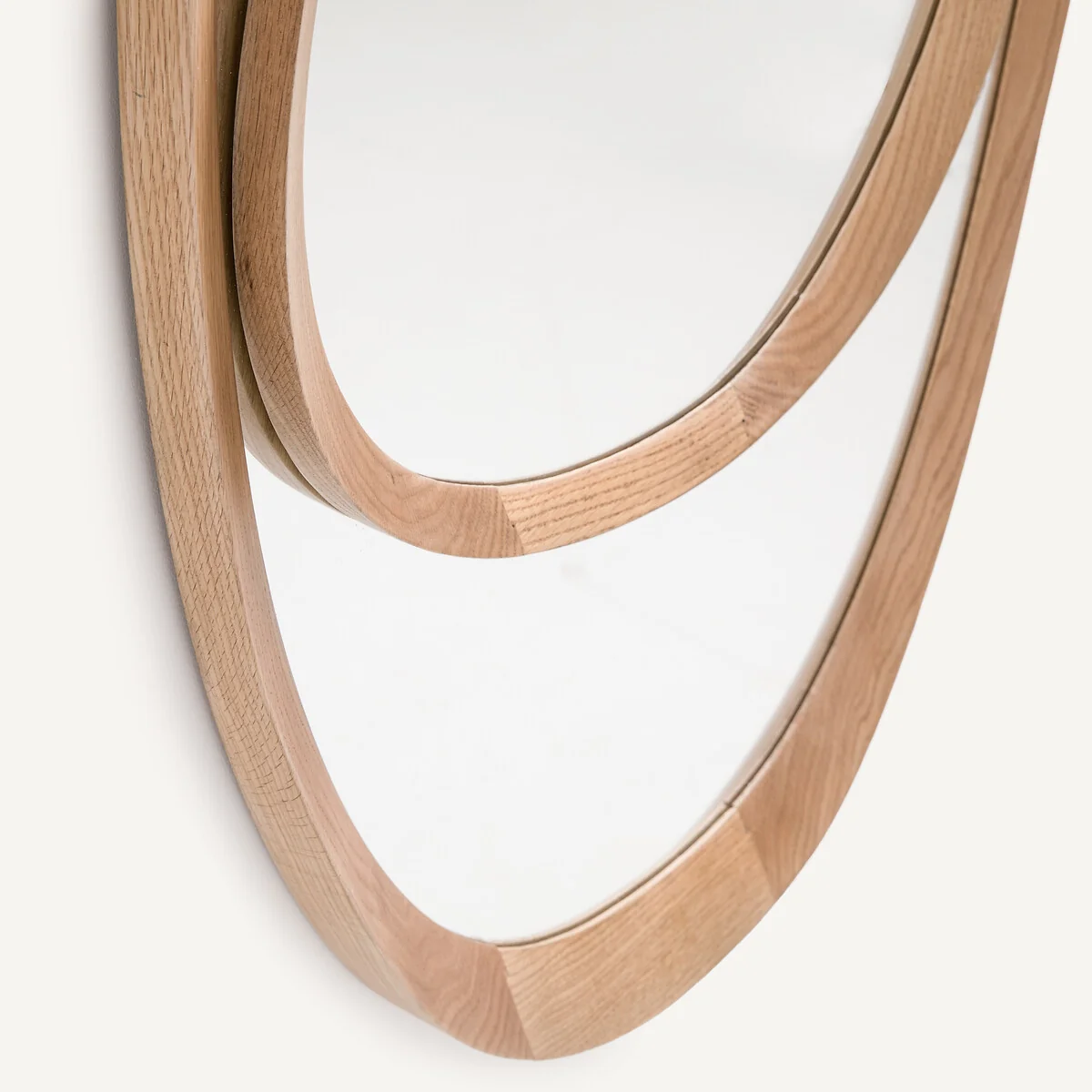 Belize Asymmetric Mirror with Oak Frame H100cm – image 3