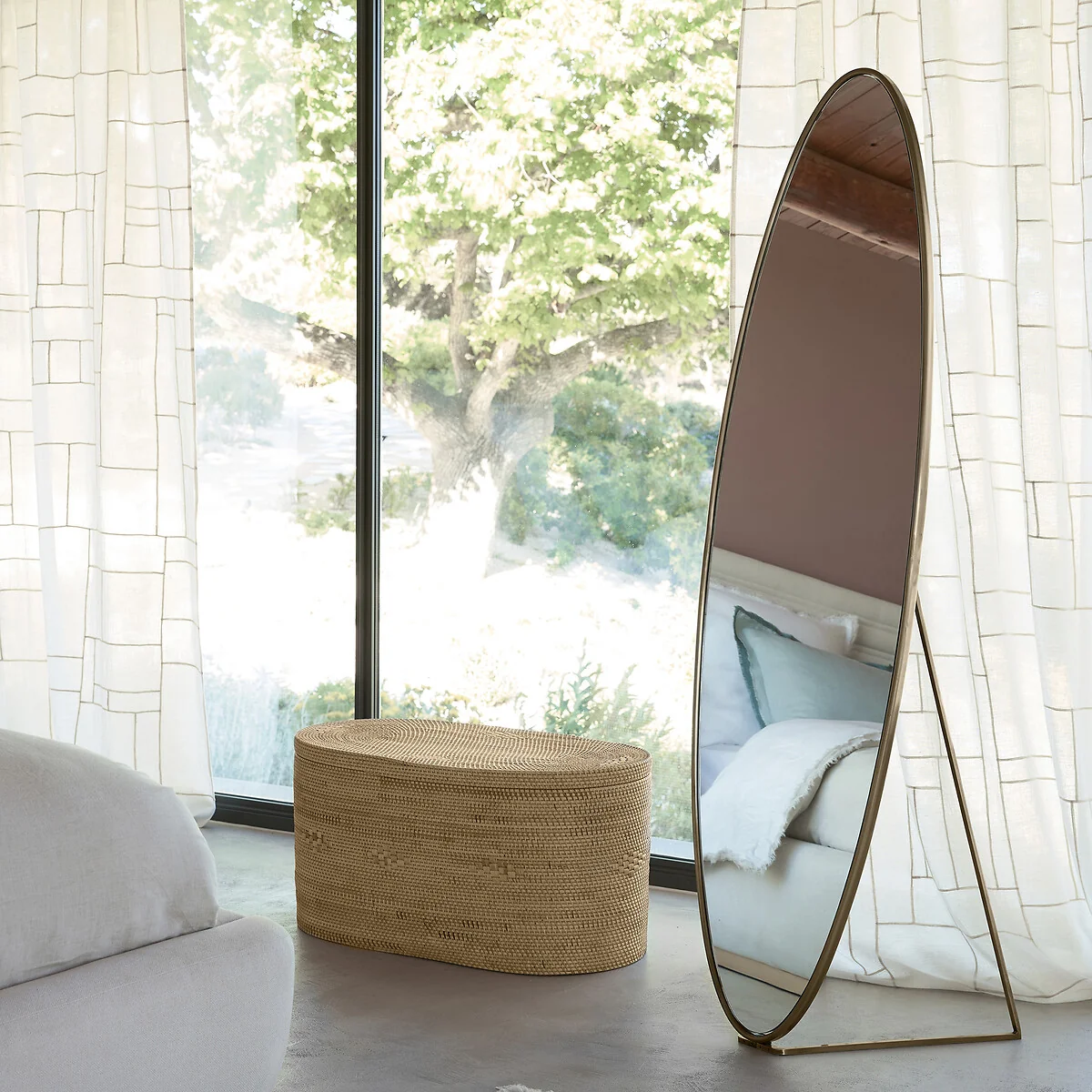 Koban Oval Metal Psyche Mirror, H169.5cm – image 2