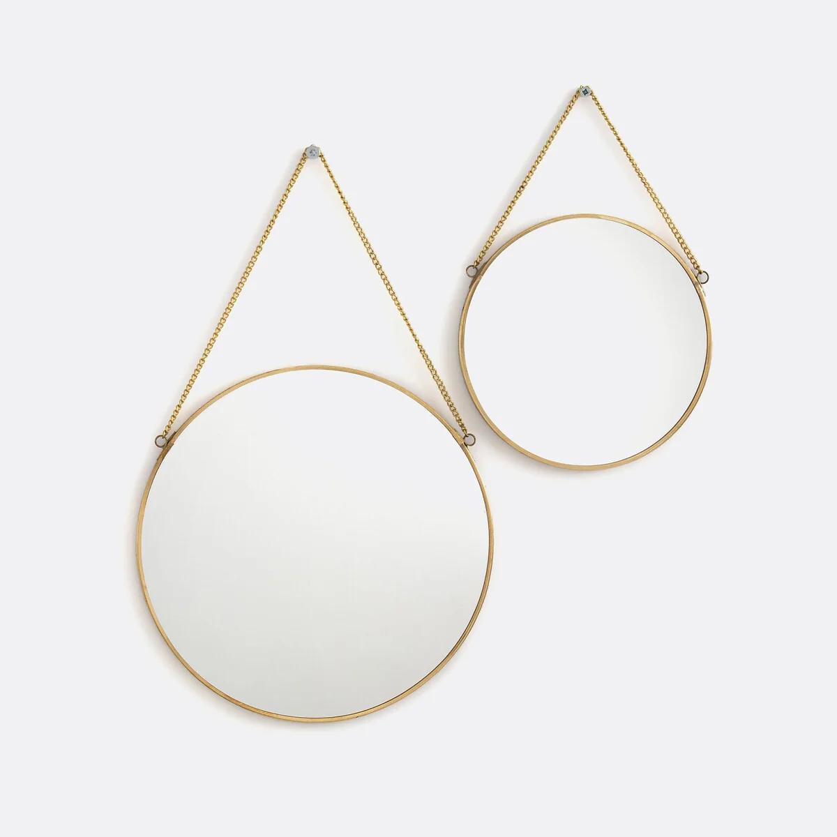 Set of 2 Uyova Round Mirrors in Brass or Black – image 2
