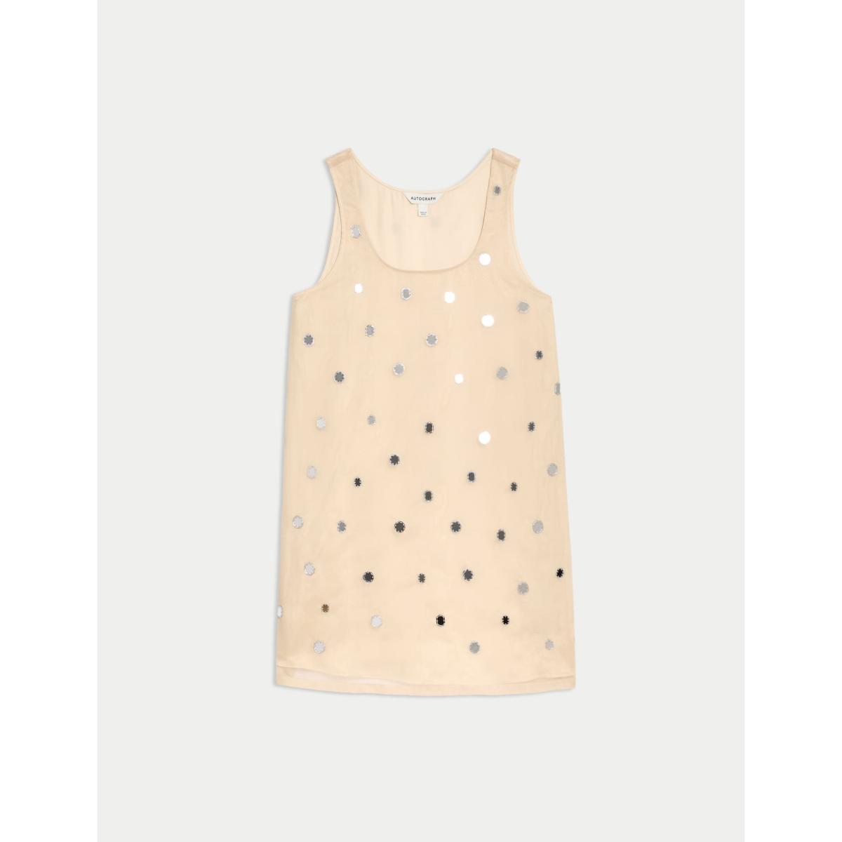 Autograph Women's Mirror Embellished Sleeveless Longline Top - 12 - Neutral, Neutral – image 2