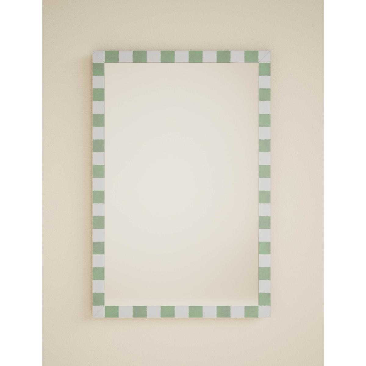 M&S Collection Checkerboard Rectangular Glass Wall Mirror - Sage, Sage – image 2