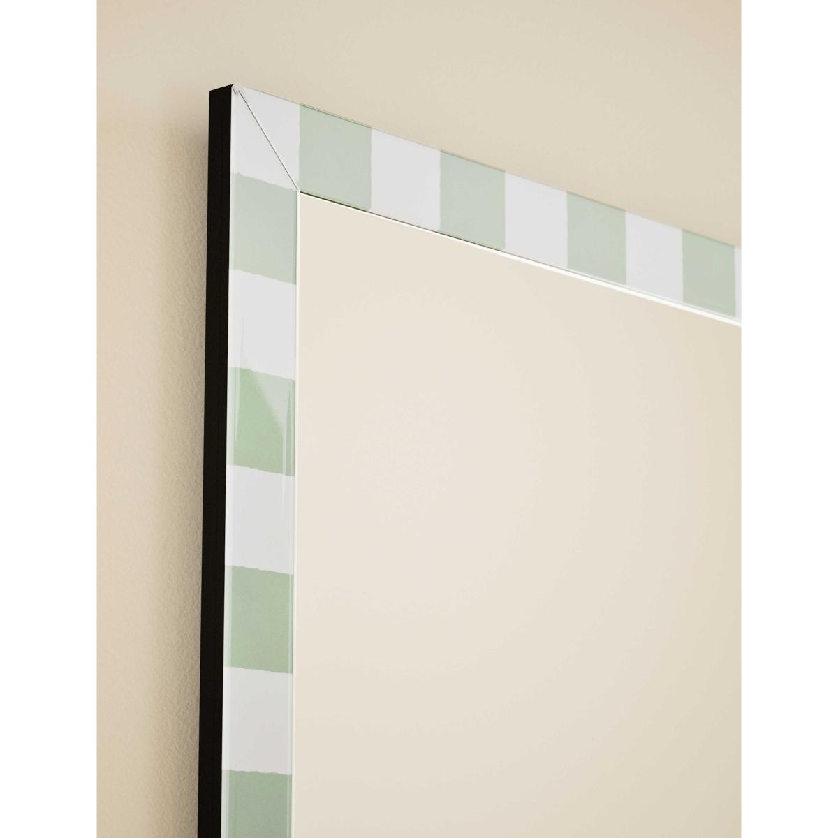M&S Collection Checkerboard Rectangular Glass Wall Mirror - Sage, Sage – image 4