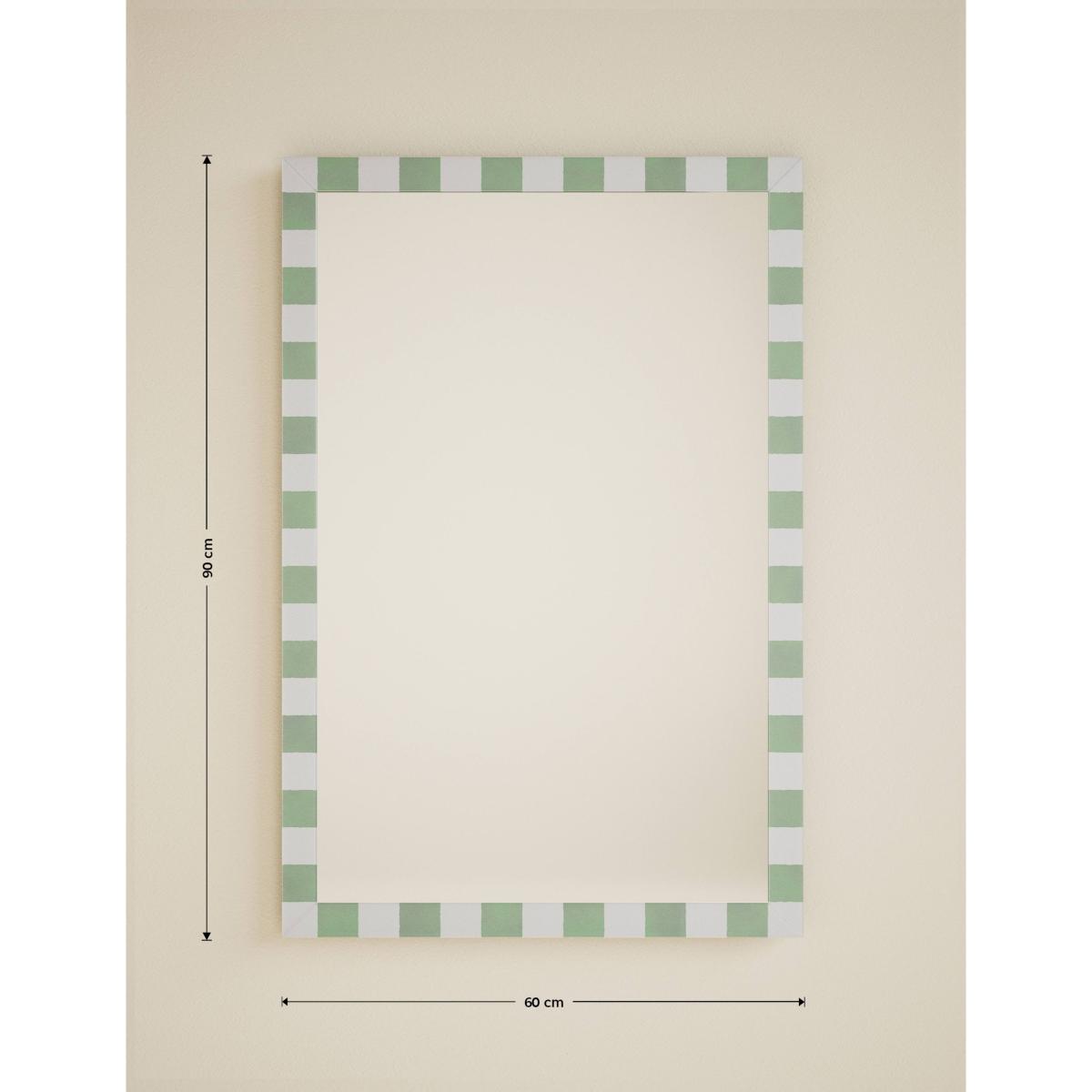 M&S Collection Checkerboard Rectangular Glass Wall Mirror - Sage, Sage – image 5