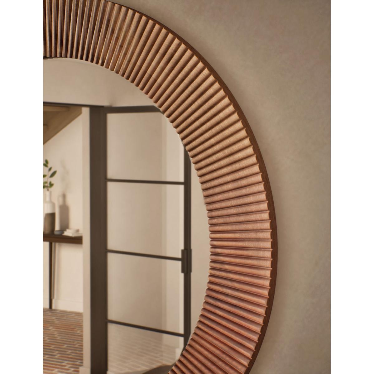 M&S Fredrick Wooden Frame Round Wall Mirror - Oak, Oak – image 3