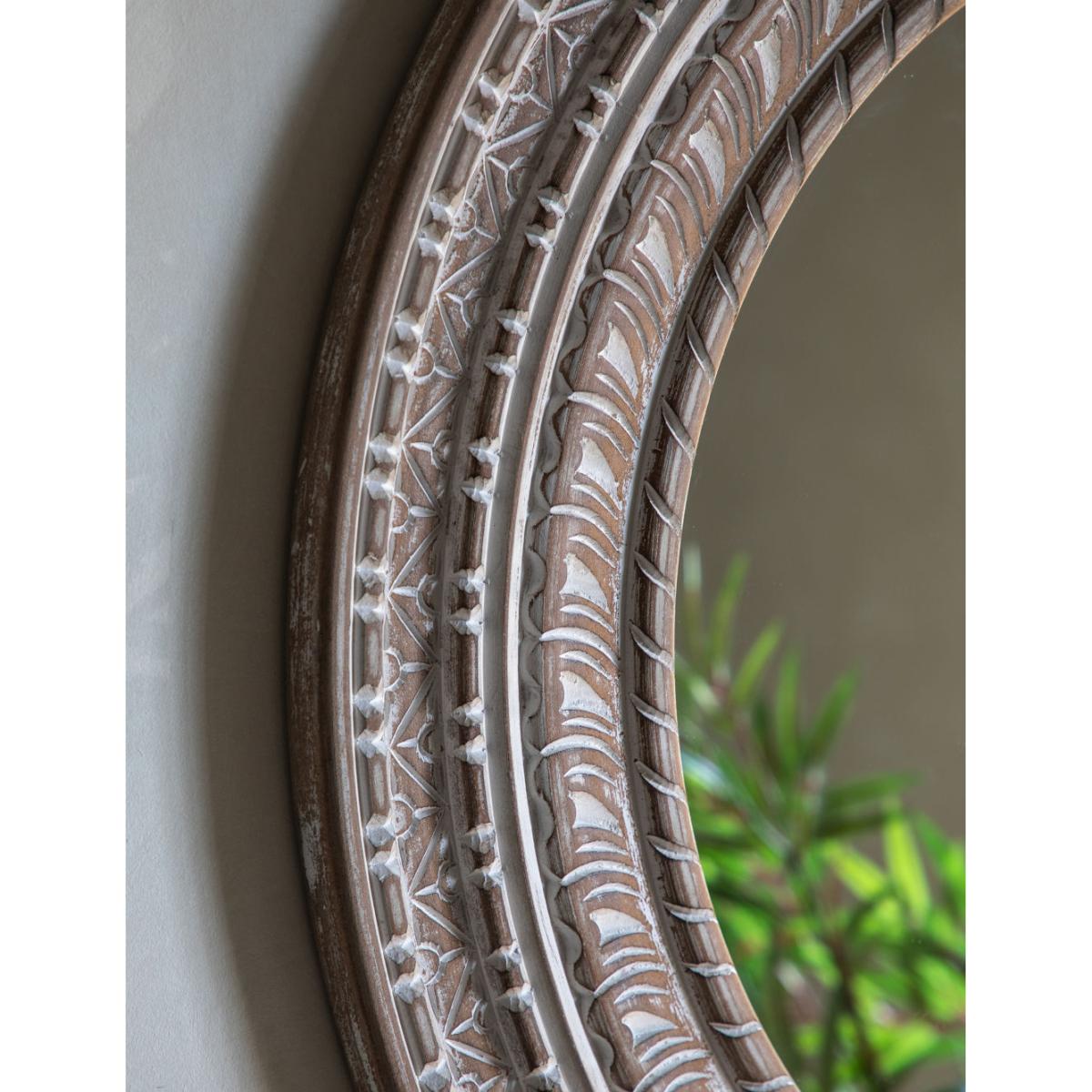 Gallery Direct Kota Wooden Large Round Wall Mirror - Natural, Natural – image 3