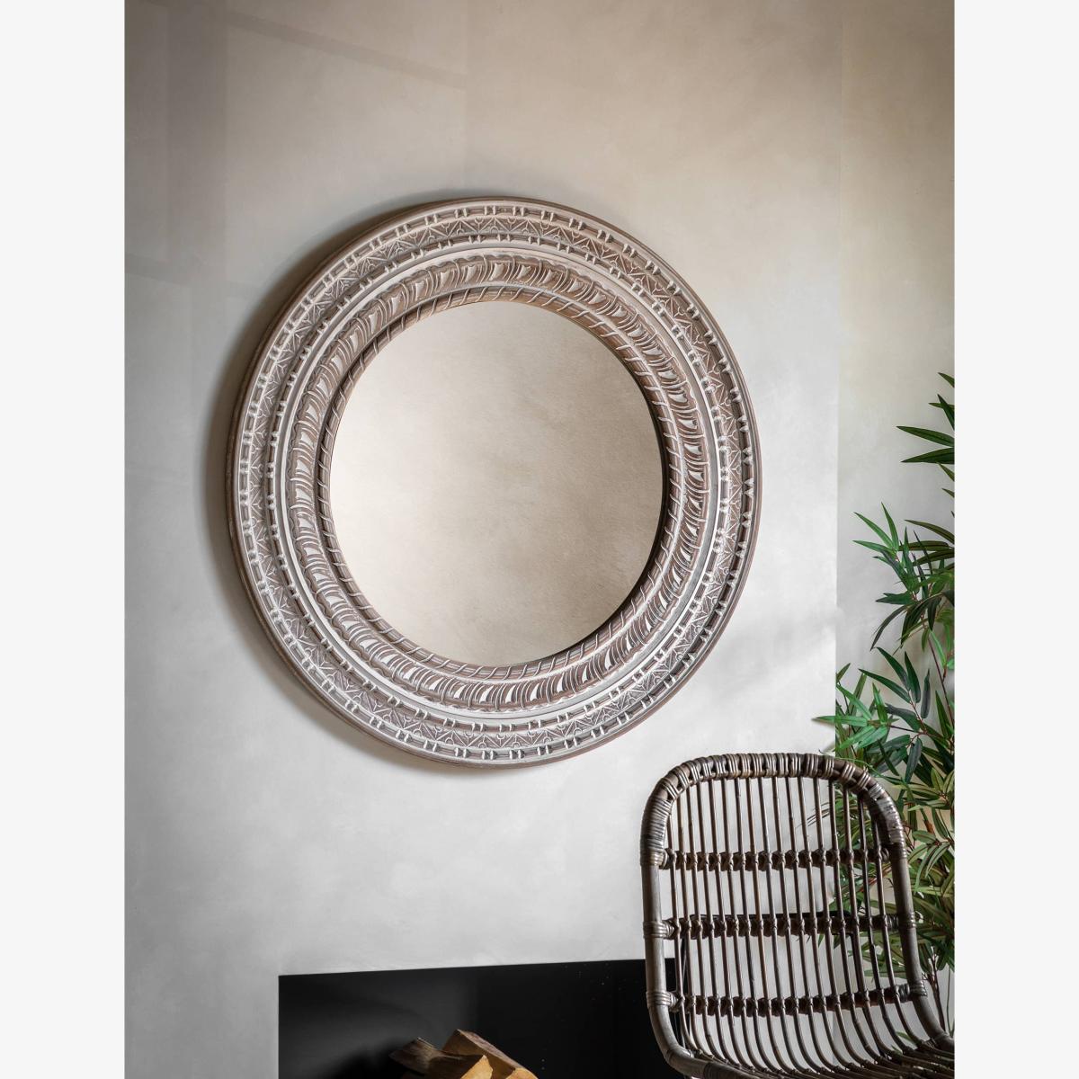 Gallery Direct Kota Wooden Large Round Wall Mirror - Natural, Natural – image 1