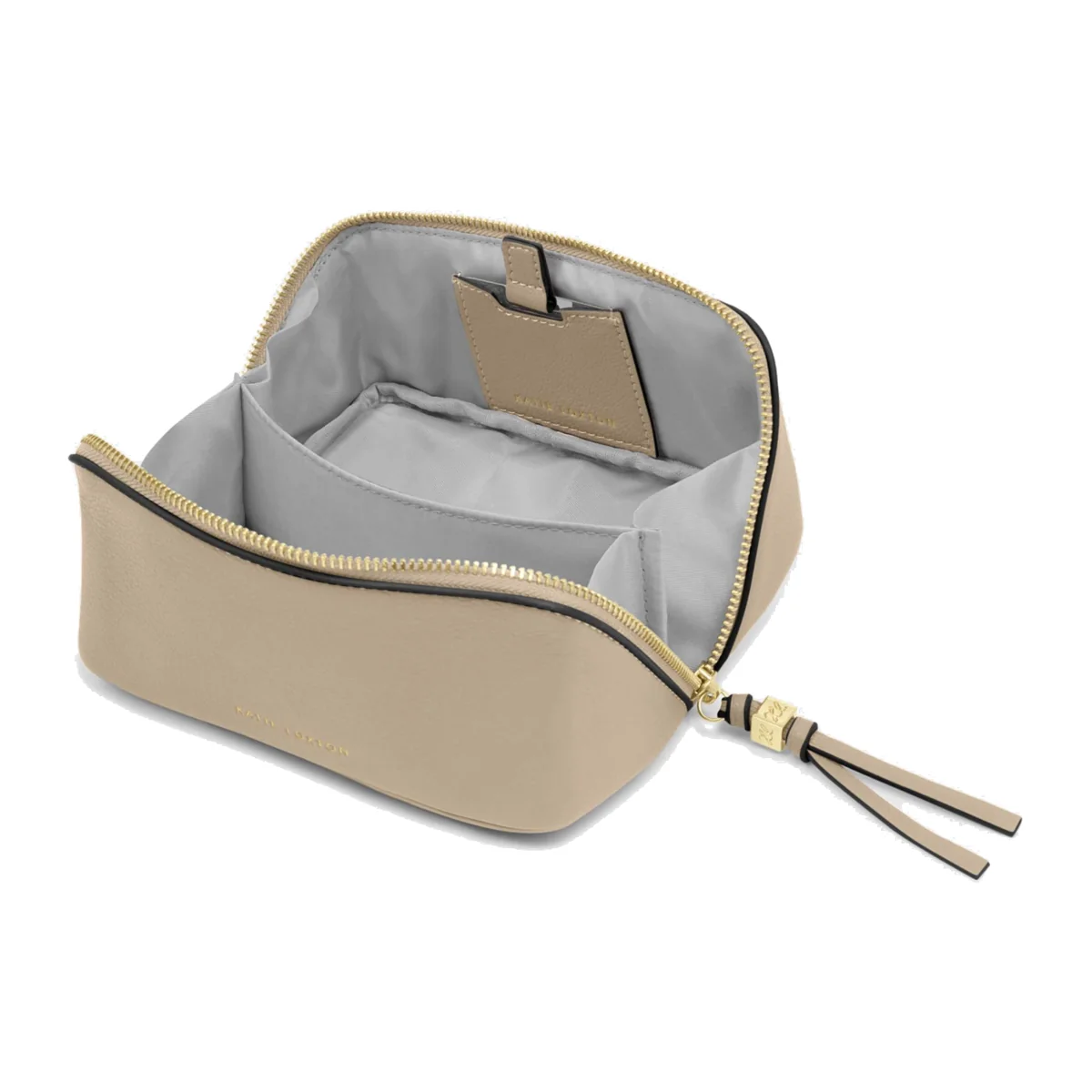 Katie Loxton Fold Out Mirror Make Up Bag Taupe – image 1