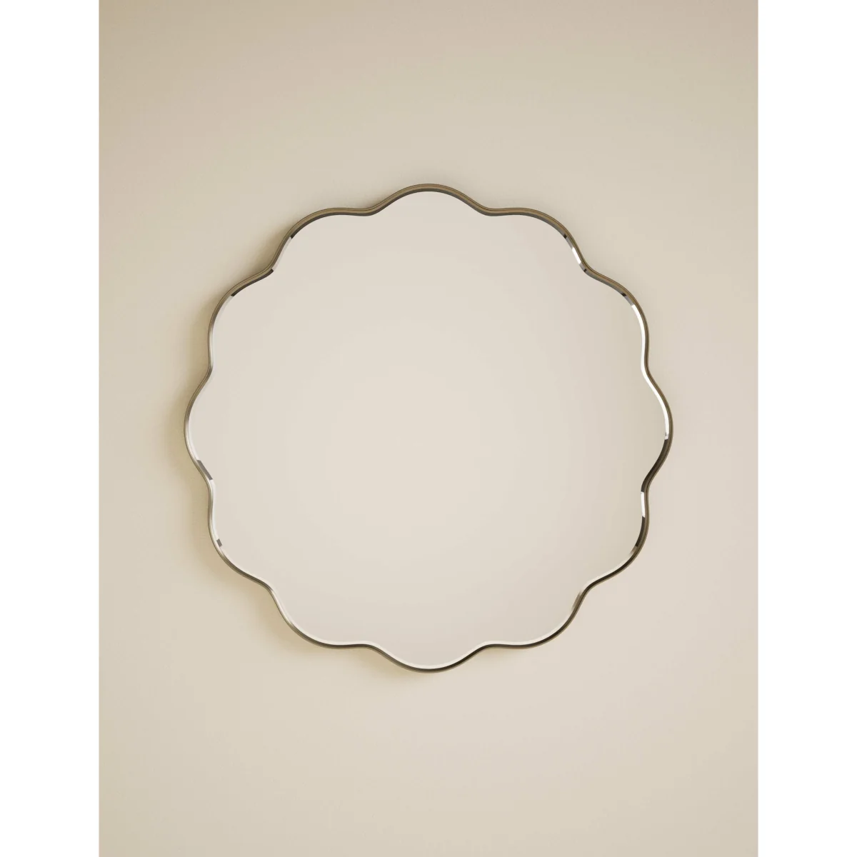 M&S Metal Soft Wave Wall Mirror Antique Brass – image 2