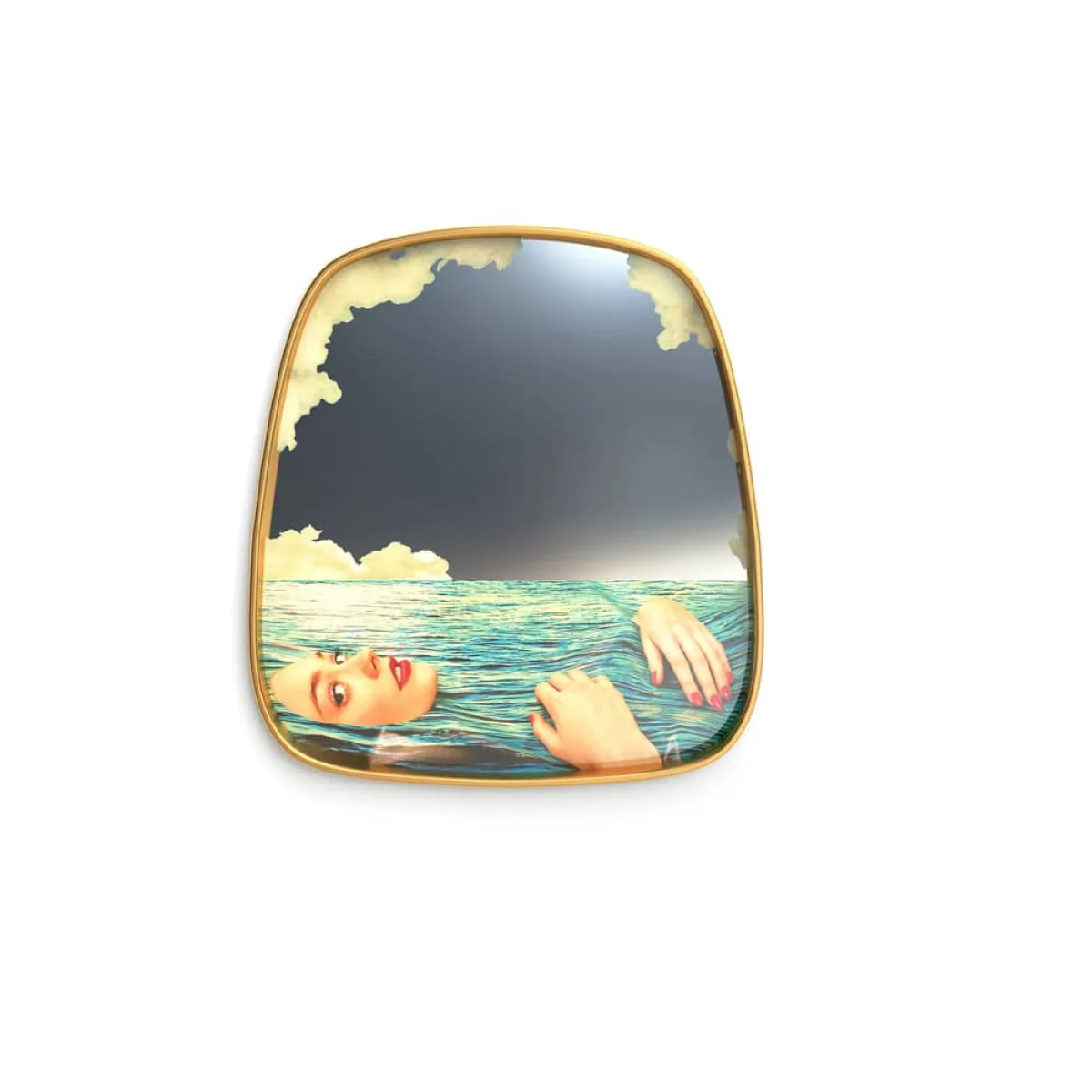 Toiletpaper Mirror - / Hands & snakes - 54 x 59 cm by Seletti Multicoloured/Gold/Mirror – image 2