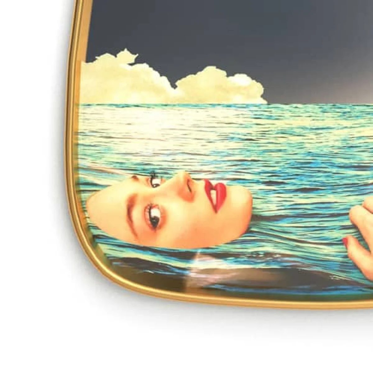 Toiletpaper Mirror - / Hands & snakes - 54 x 59 cm by Seletti Multicoloured/Gold/Mirror – image 3
