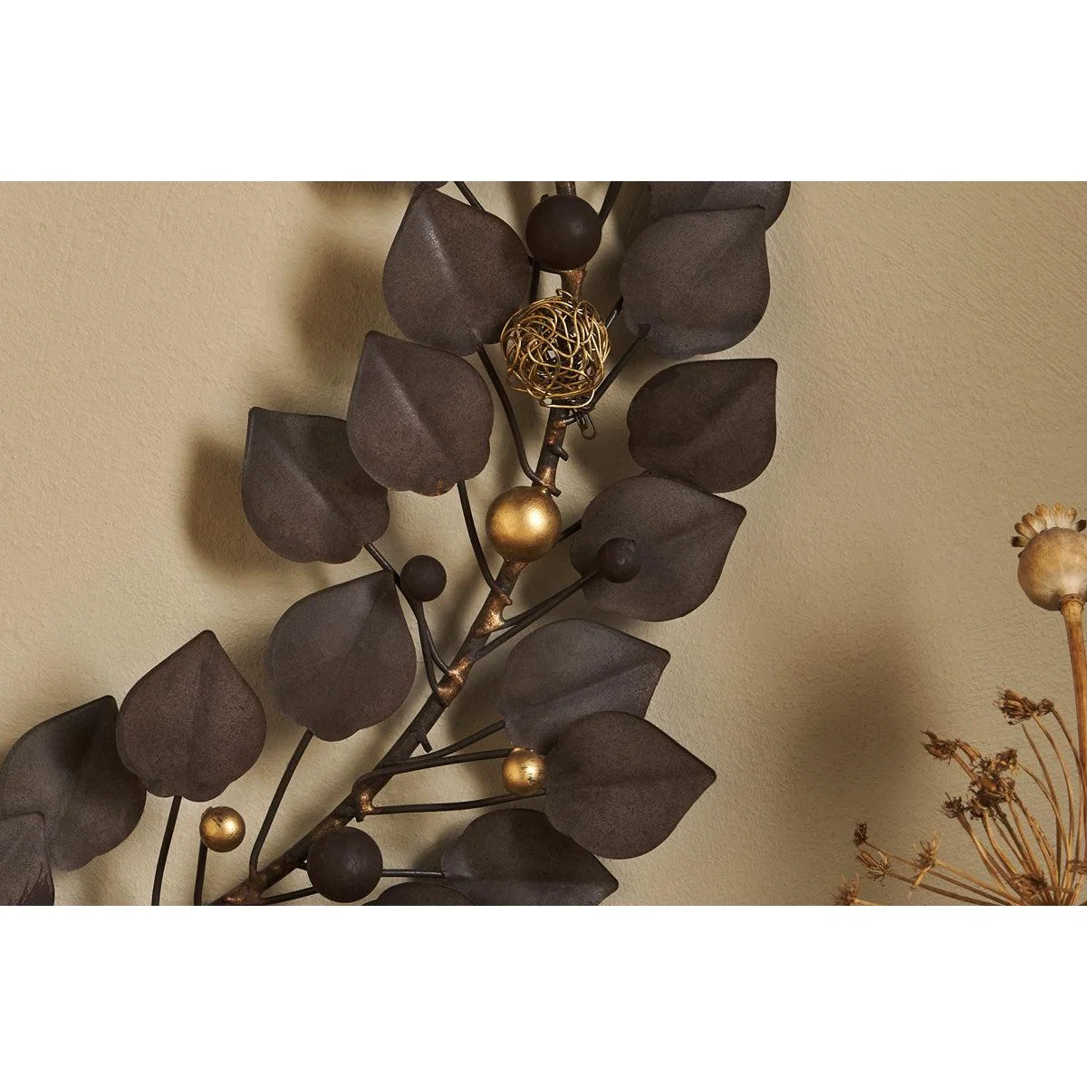 nkuku Ishana Wreath | Christmas Decorations | Antique Brass – image 2