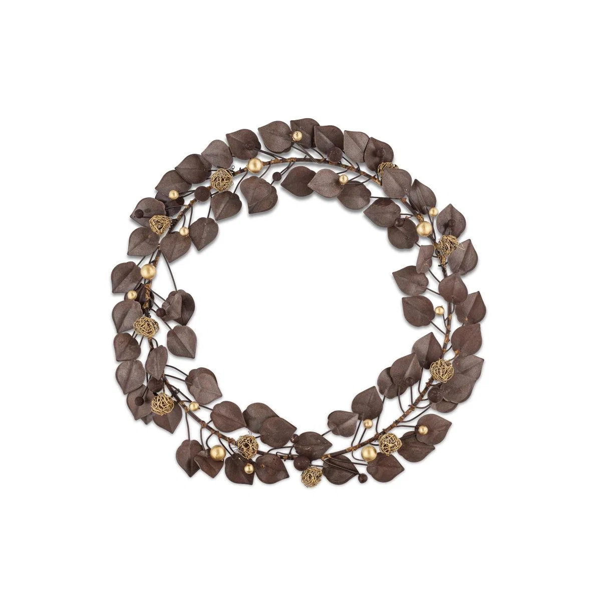 nkuku Ishana Wreath | Christmas Decorations | Antique Brass – image 3