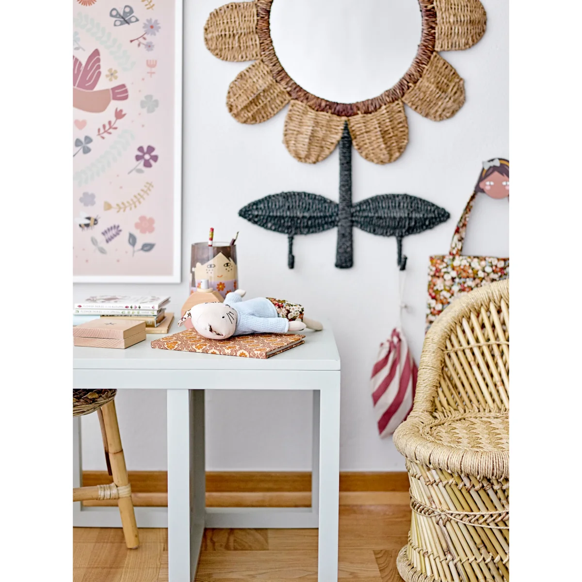 Nabiya mirror with hooks 56x74 cm Natural – image 2