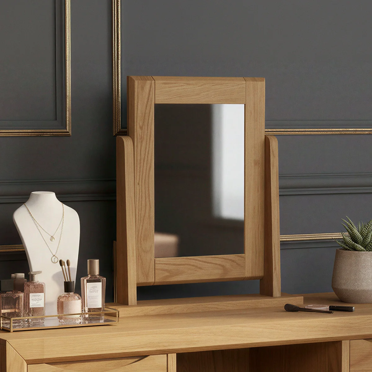 Parker Solid Oak Dressing Table Mirror – image 2