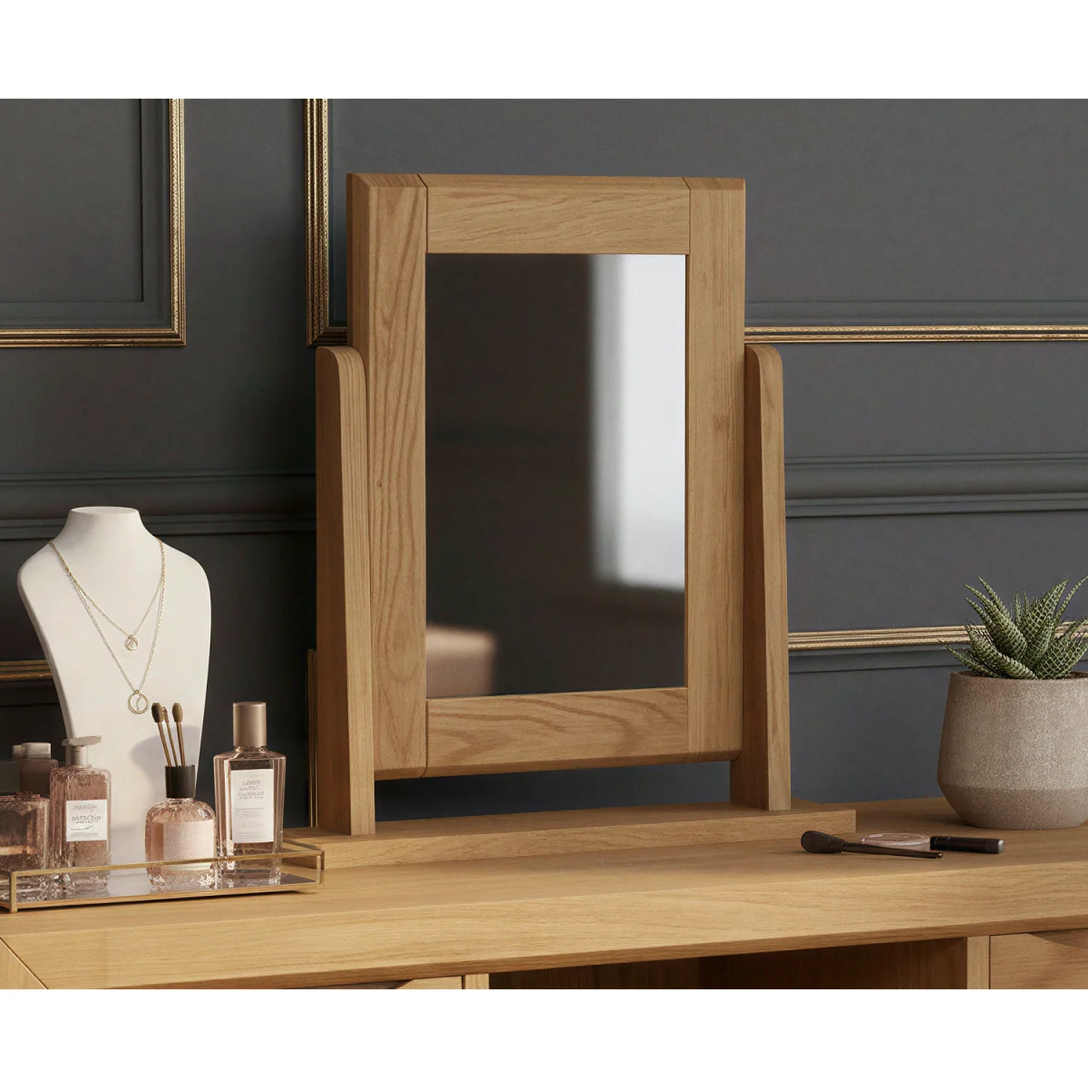 Parker Solid Oak Dressing Table Mirror – image 3
