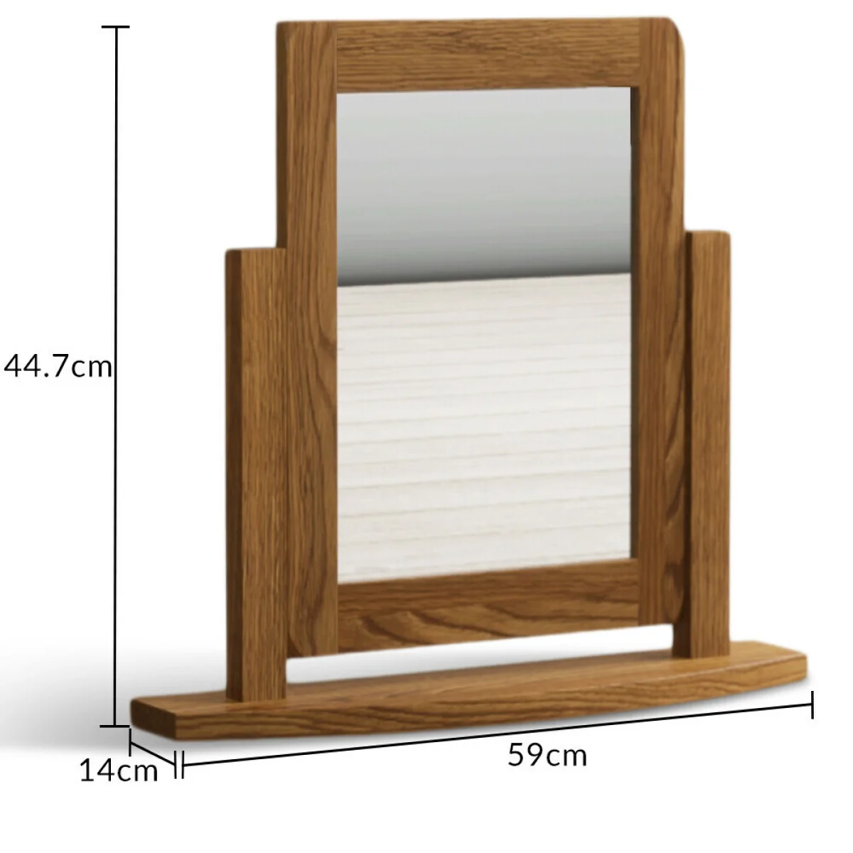 Harrogate Rustic Solid Oak Swivel Dressing Table Mirror – image 7