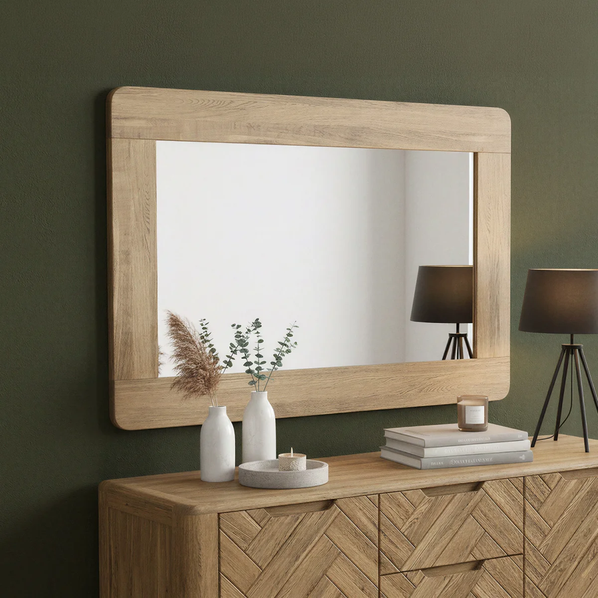 Parven Solid Oak Wall Mirror – image 2
