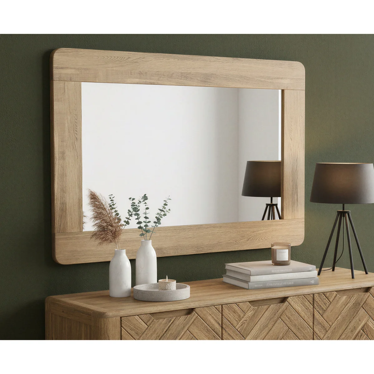 Parven Solid Oak Wall Mirror – image 3