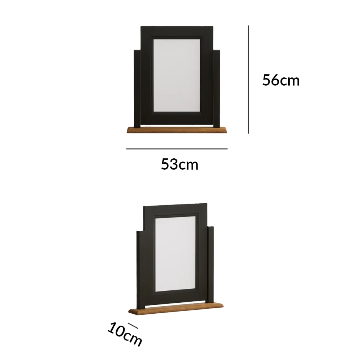 Charlton Oak and Black Painted Dressing Table Mirror – image 7