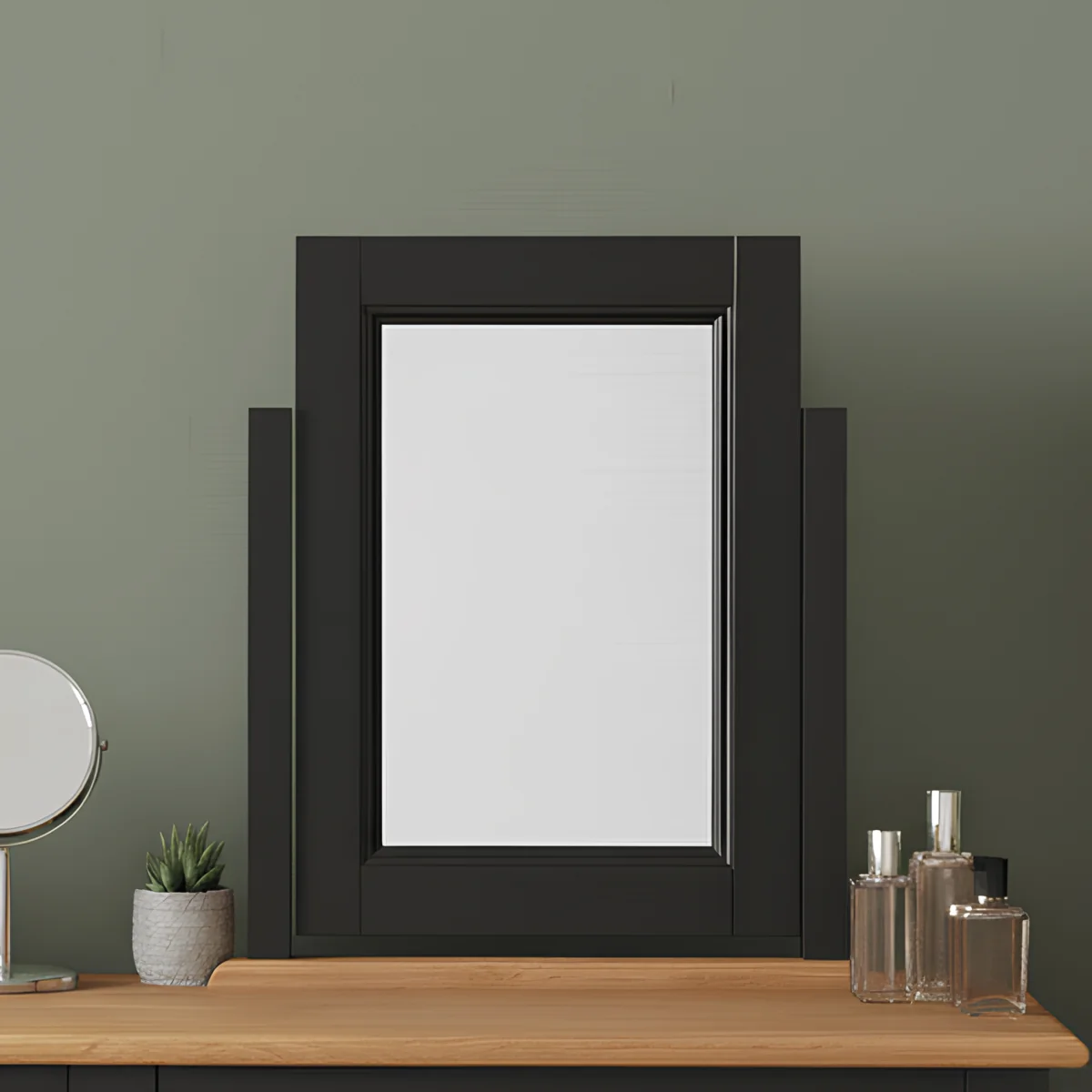Charlton Oak and Black Painted Dressing Table Mirror – image 1