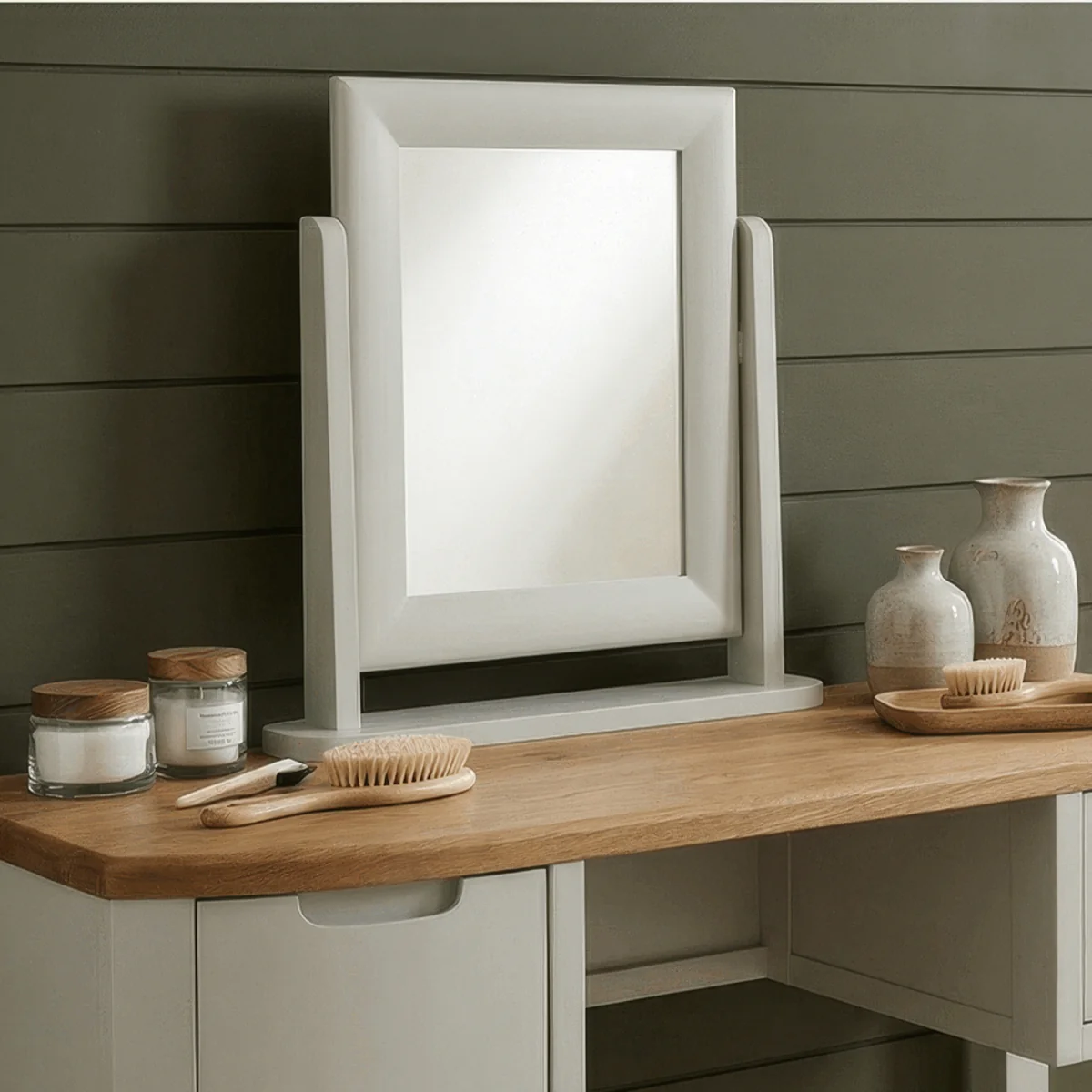 Signal White Painted Dressing Table Mirror – image 2