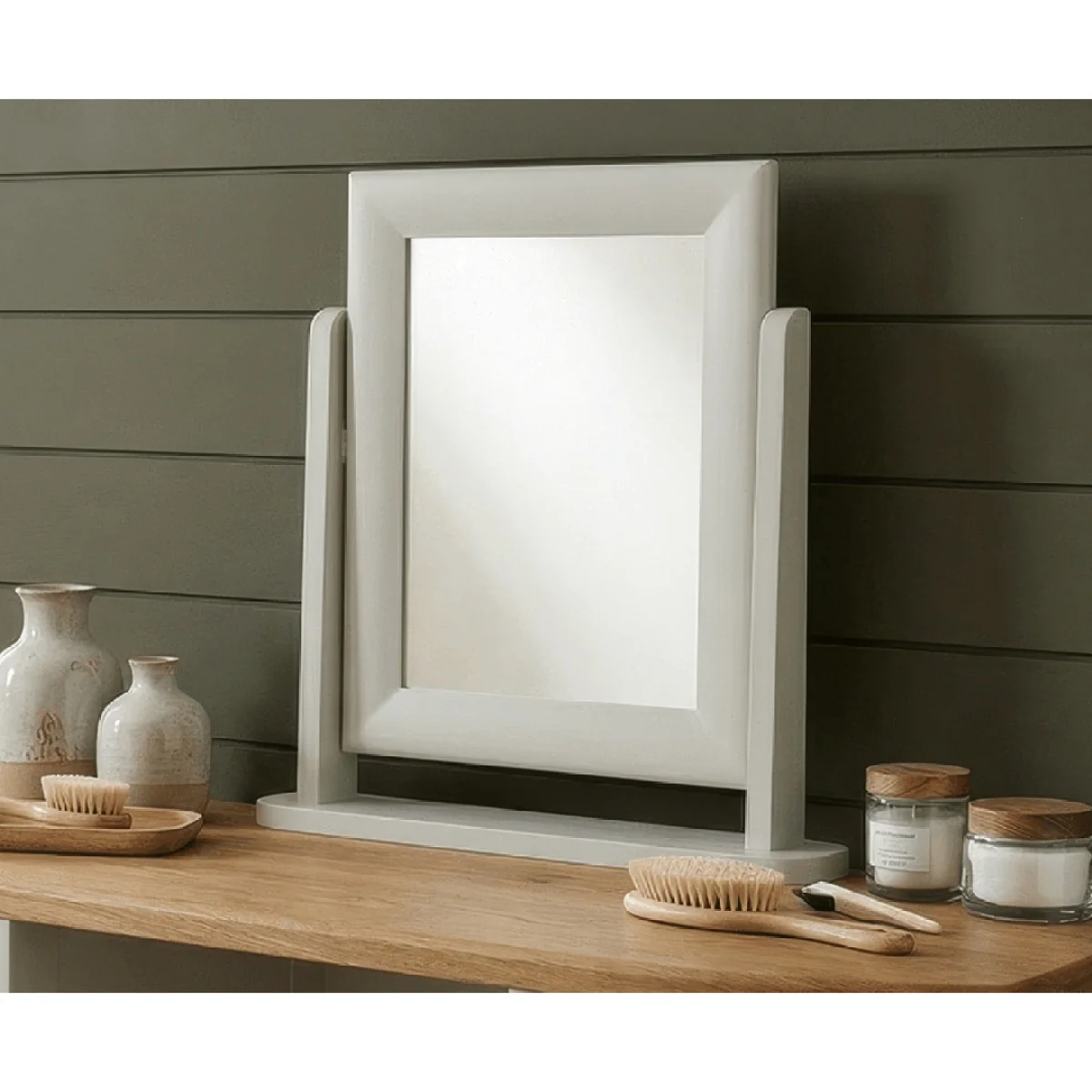 Signal White Painted Dressing Table Mirror – image 3