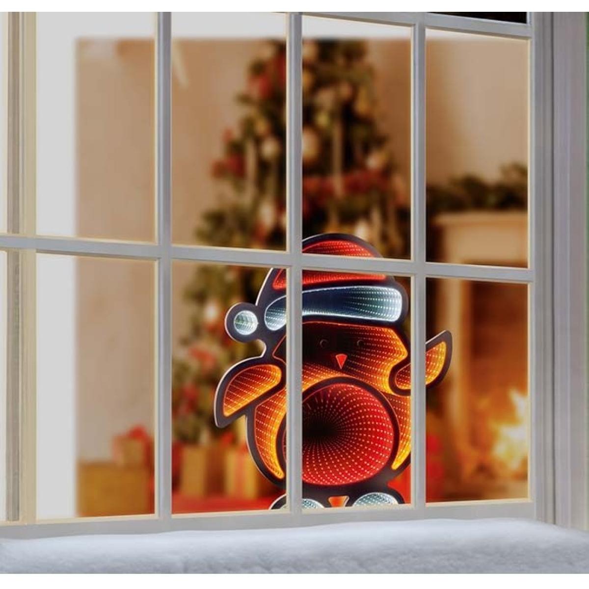 Premier Standing Robin with Santa Hat Infinity Mirror - 60cm In Red and White – image 4