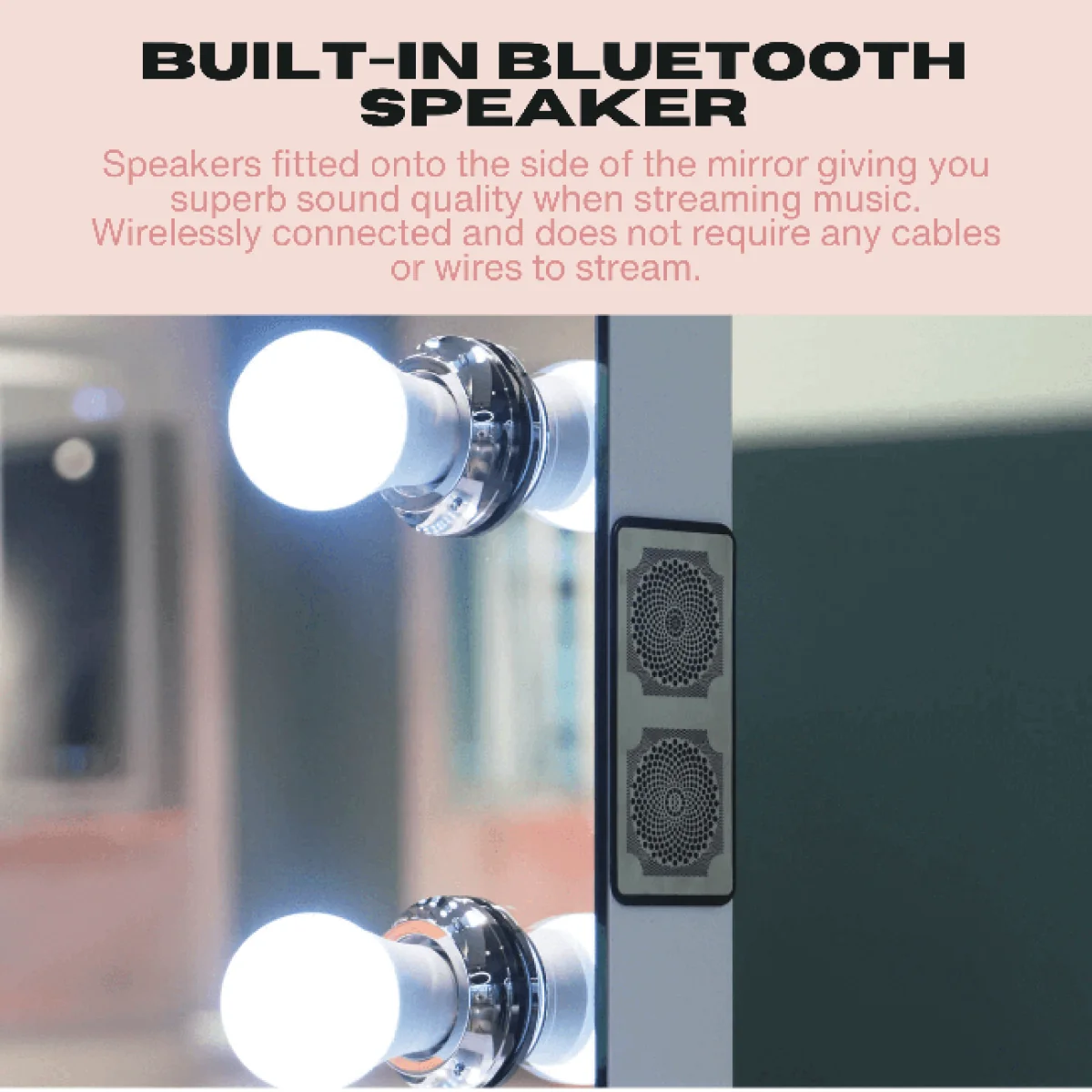 Houston Bluetooth Hollywood Mirror 80x60cm – image 5