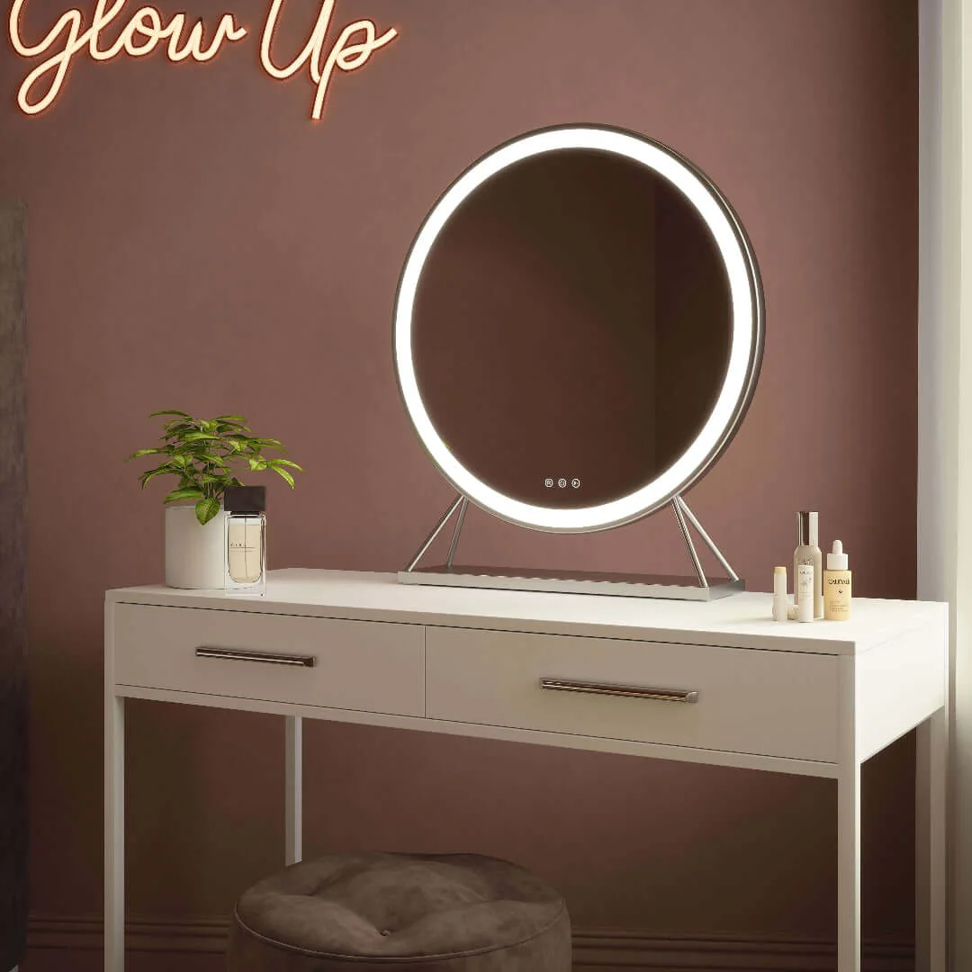 Isla Round Silver LED Mirror – 60cm Diameter – image 4