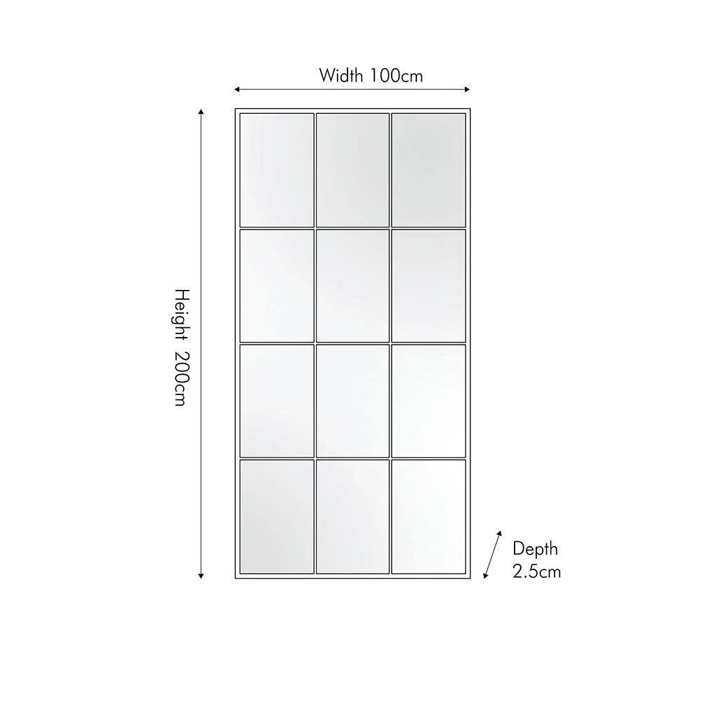12 Pane Floor Standing Mirror – image 3