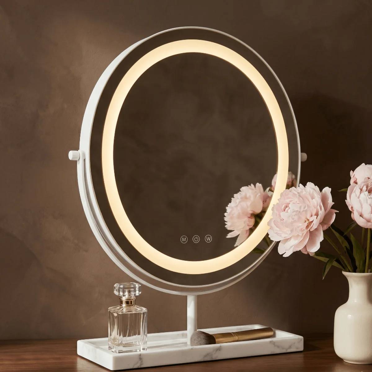 Aurelia LED Vanity Mirror White & Marble – image 2
