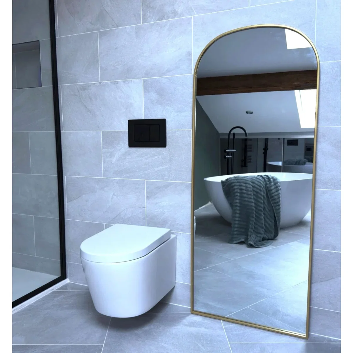 Yoko - Gold Metal Gentle Arch Mirror - 150cm x 60cm – image 5