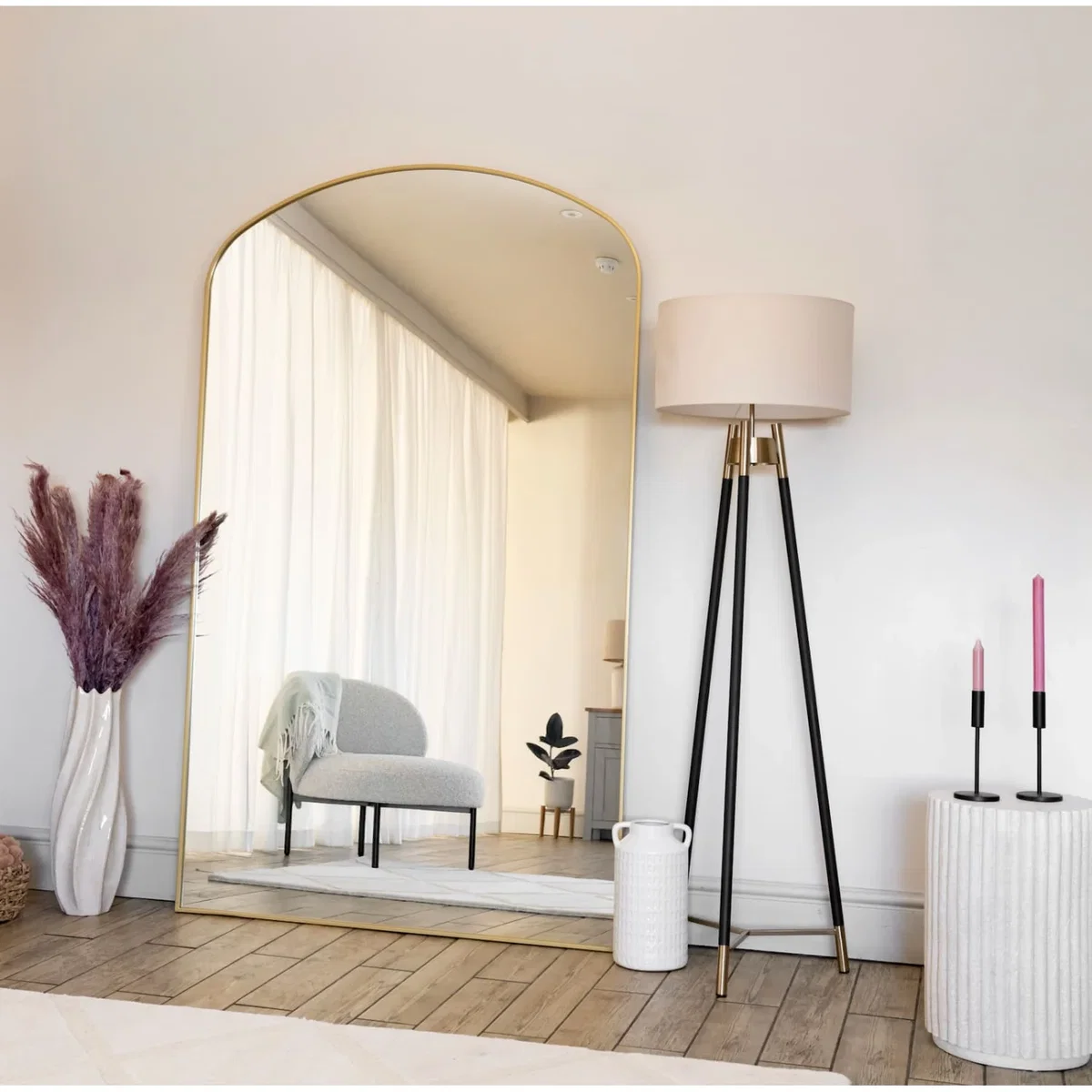 Yoko - Gold Metal Gentle Arch Mirror - 180cm x 105cm – image 4