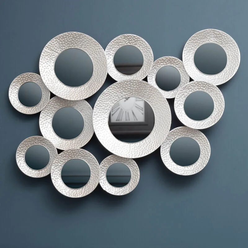 Hammered Silver Wall Mirror – image 2