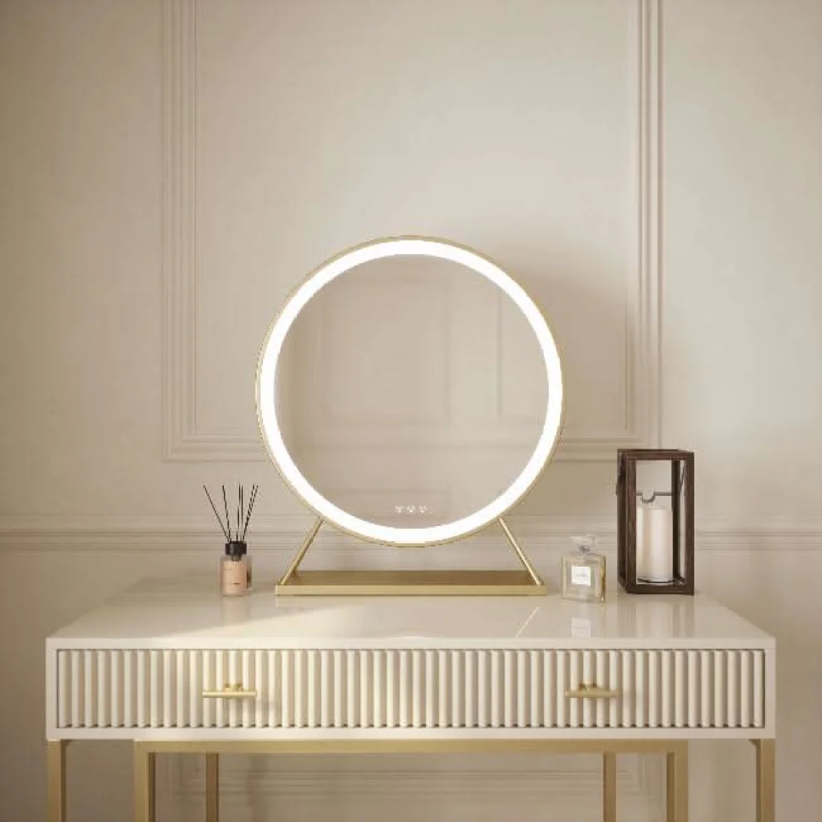 Anne Round Hollywood Mirror Gold 60x67CM – image 14