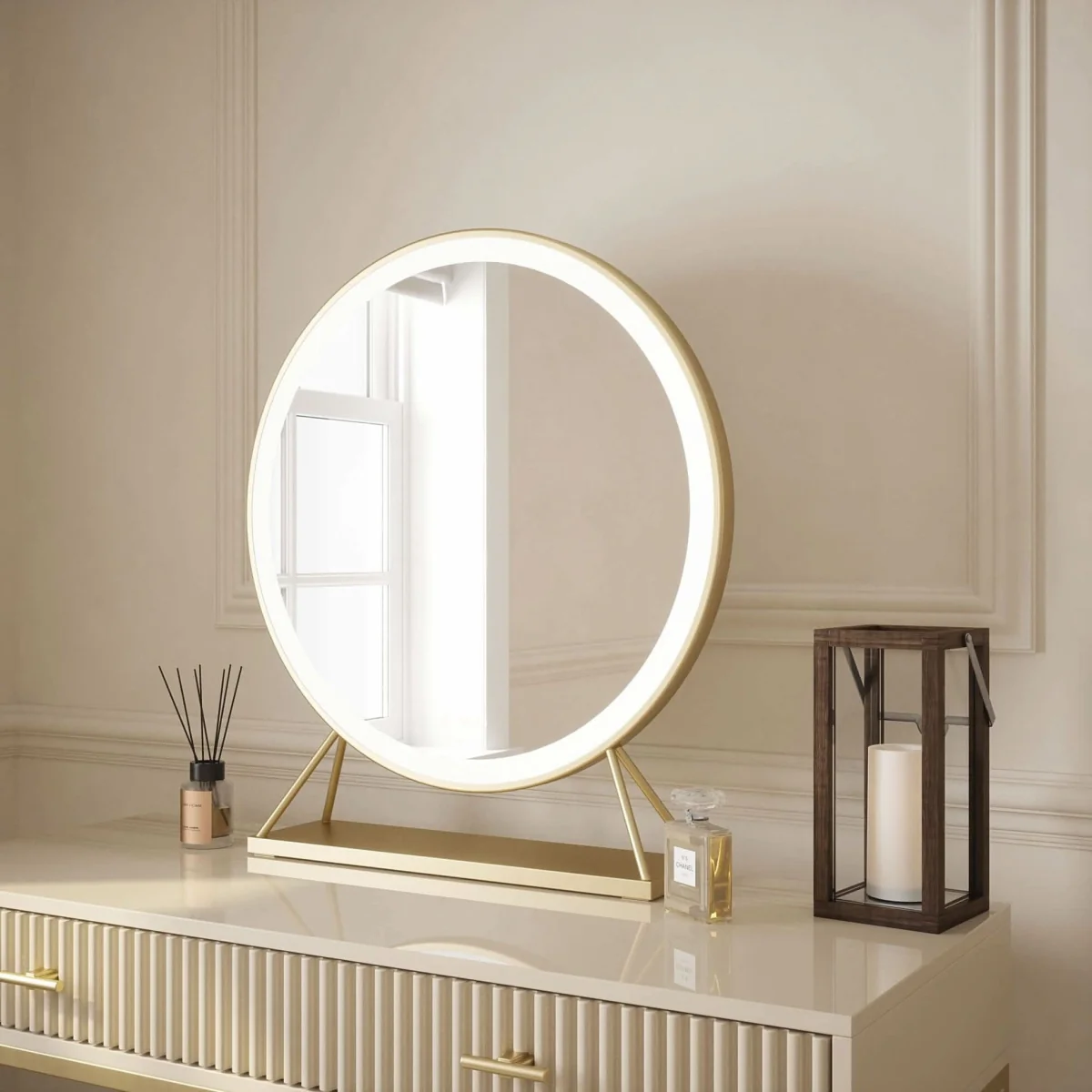 Anne Round Hollywood Mirror Gold 60x67CM – image 16