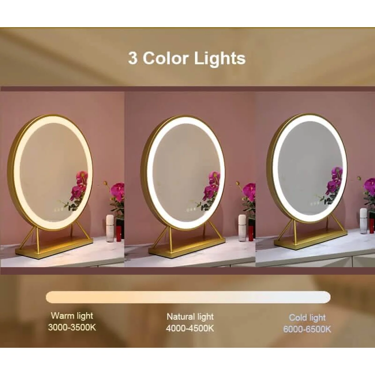 Anne Round Hollywood Mirror Gold 60x67CM – image 5