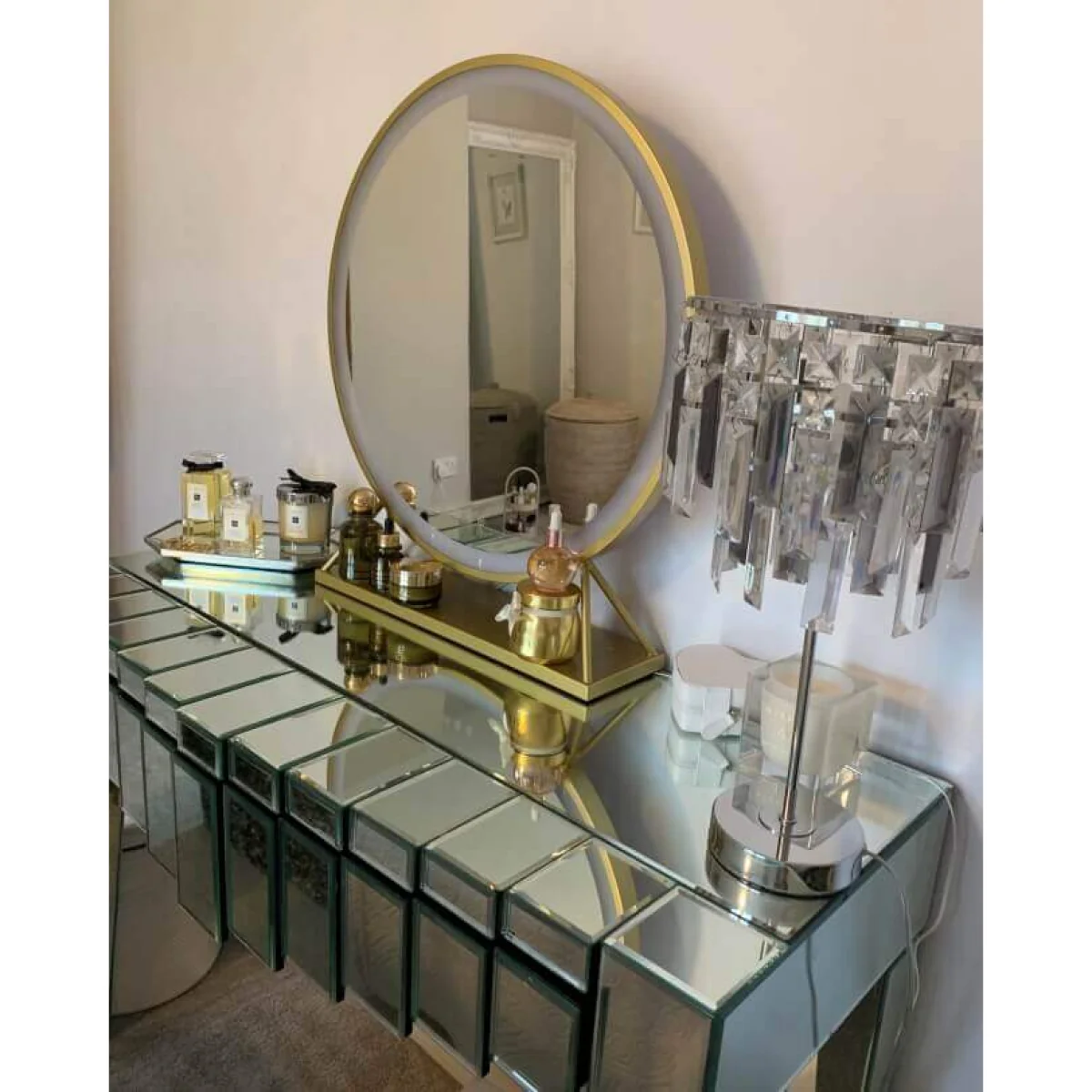 Anne Round Hollywood Mirror Gold 60x67CM – image 8